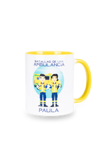 Customizable yellow ceramic mug - Battles of an ambulance