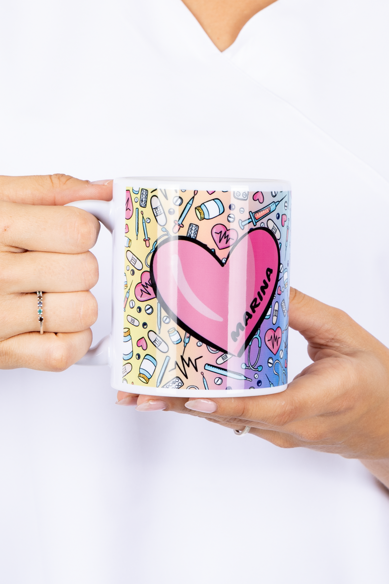 White ceramic mug - Colorful-zoom-