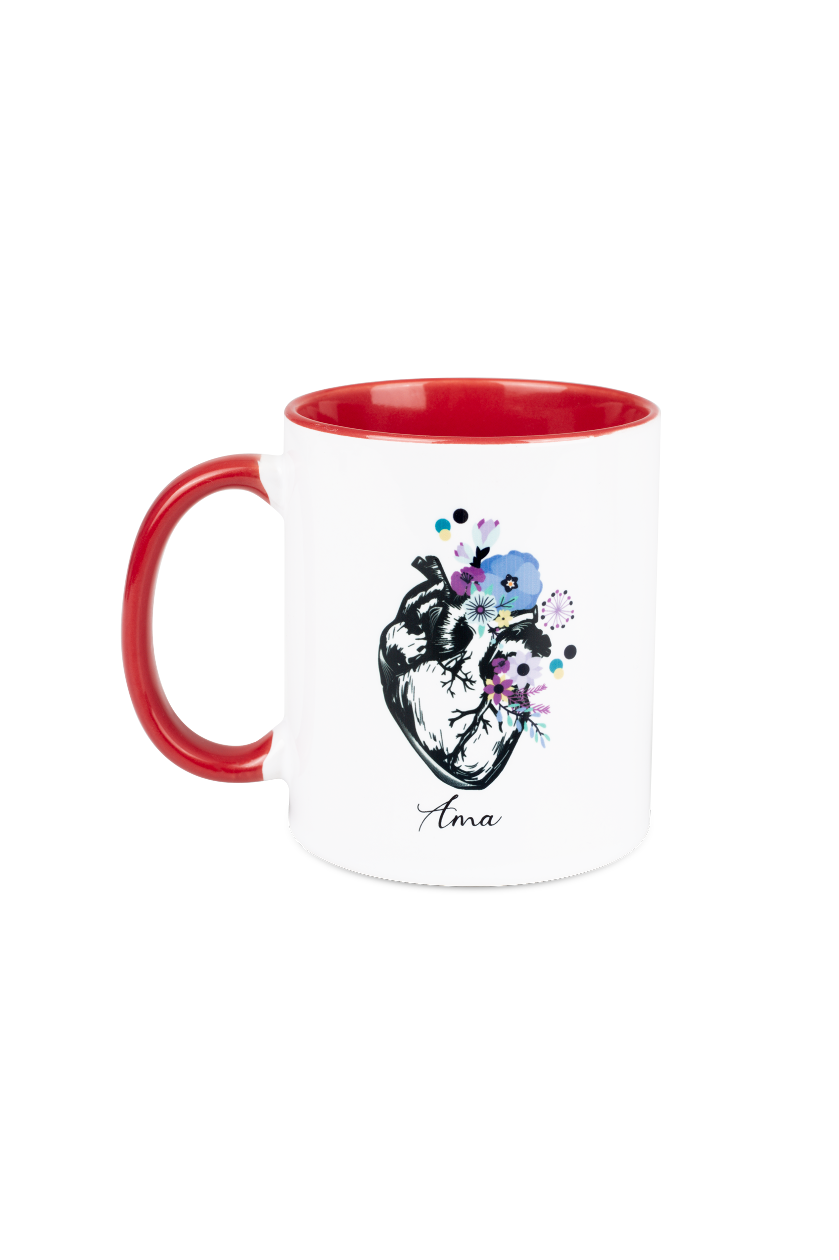 Taza cerámica roja - Corazón