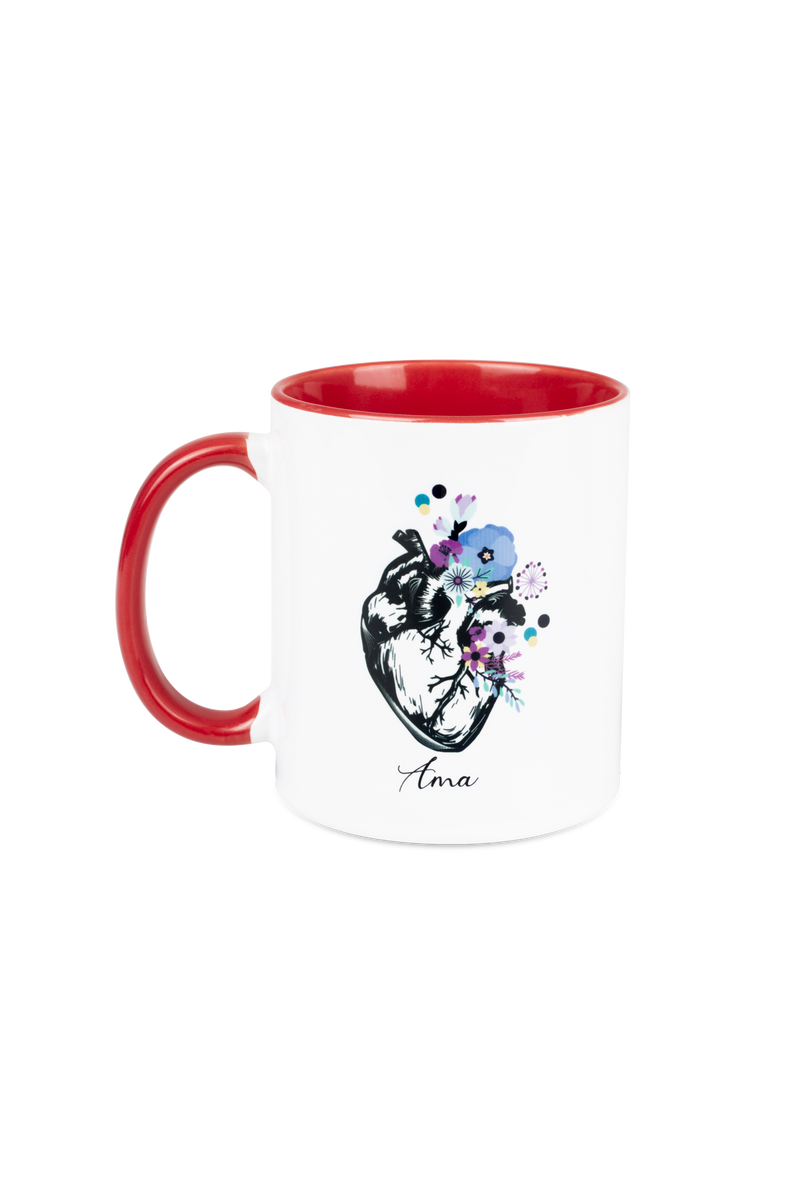 Red ceramic mug - Heart-zoom-