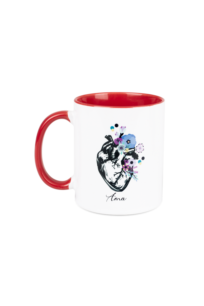Caneca cerâmica vermelha - Coração-zoom-
