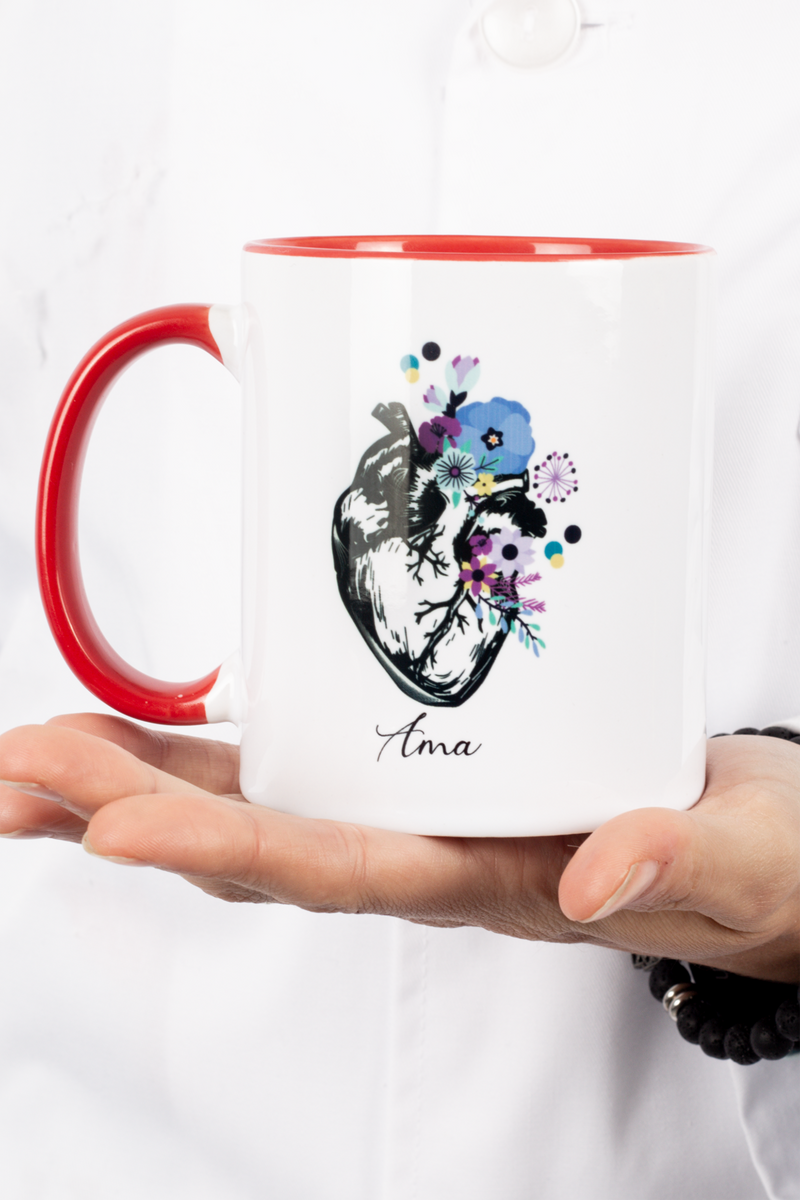 Red ceramic mug - Heart-zoom-