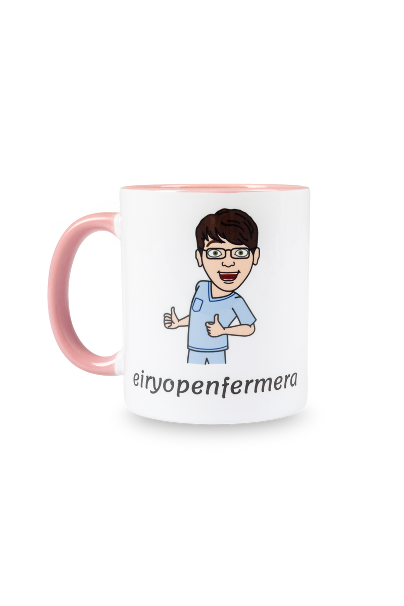 Caneca de cerâmica rosa - Eiryopenfermera-zoom-