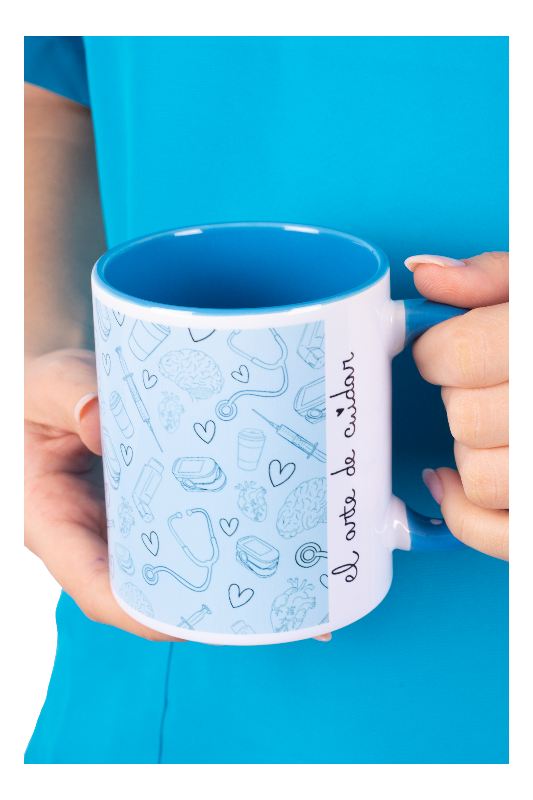 Caneca cerâmica azul claro - @elartedecuidar_