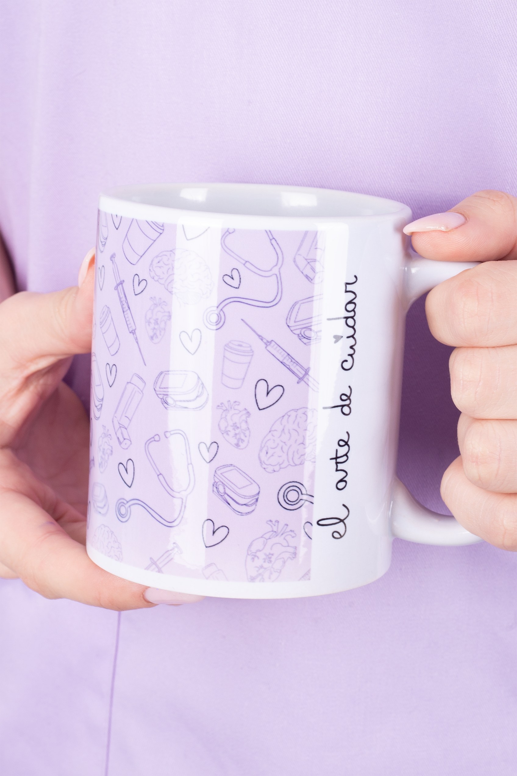 Lilac patterned mug - @elartedecuidar_-2