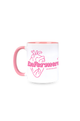 Personalized pink ceramic mug - @enfermerarubia