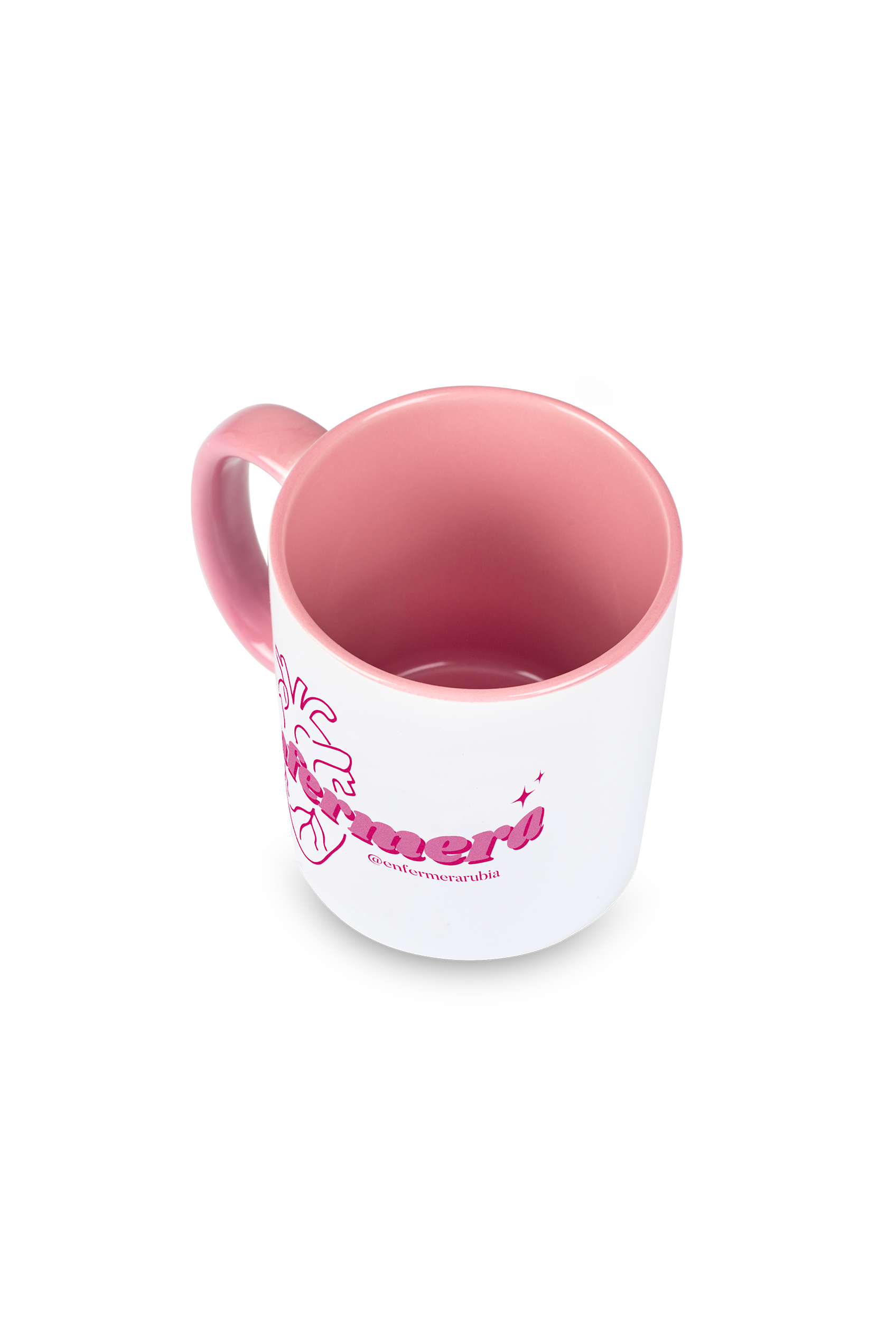 Personalized pink ceramic mug - @enfermerarubia-zoom-4
