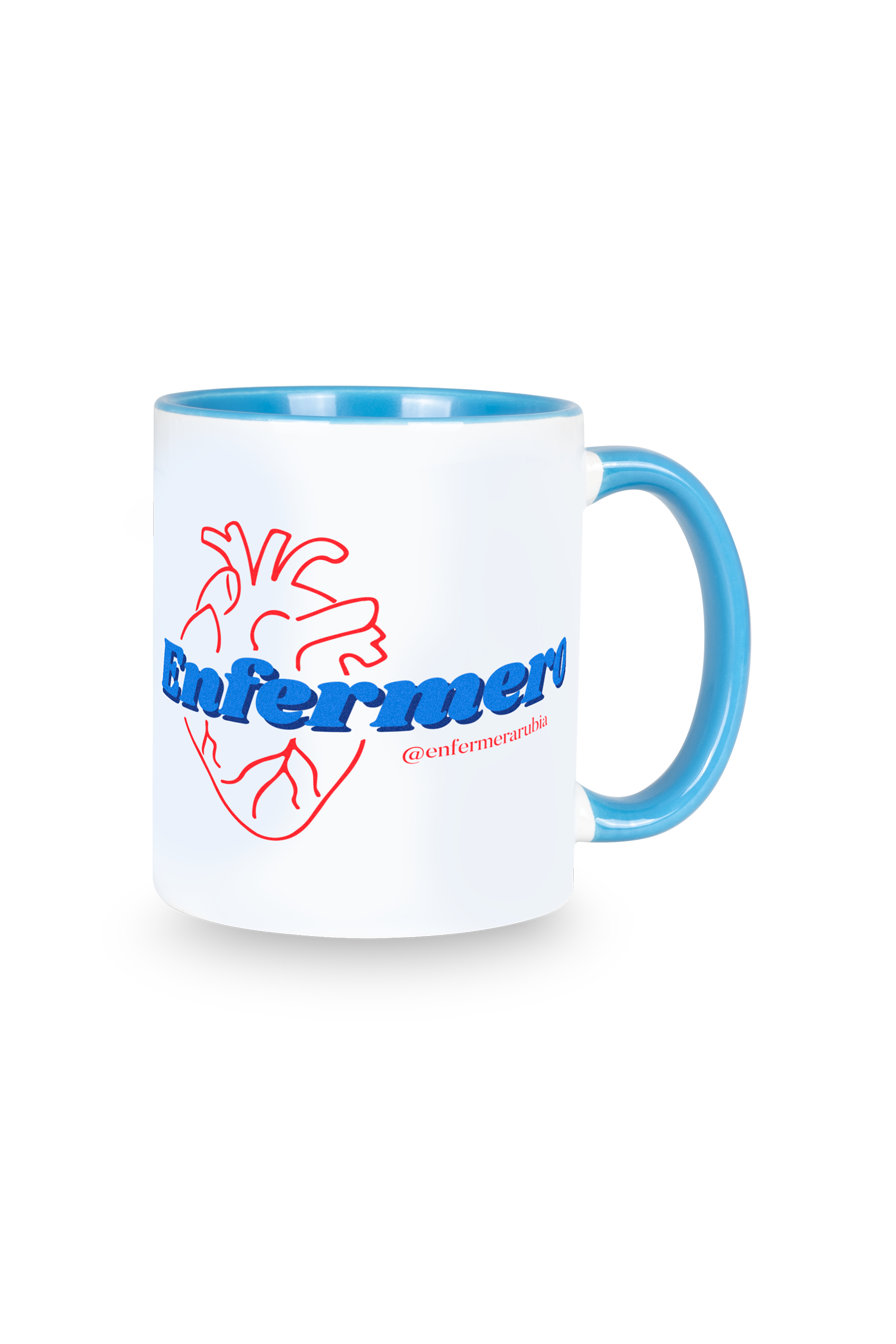 Light blue customizable ceramic mug - @enfermerarubia-zoom-1