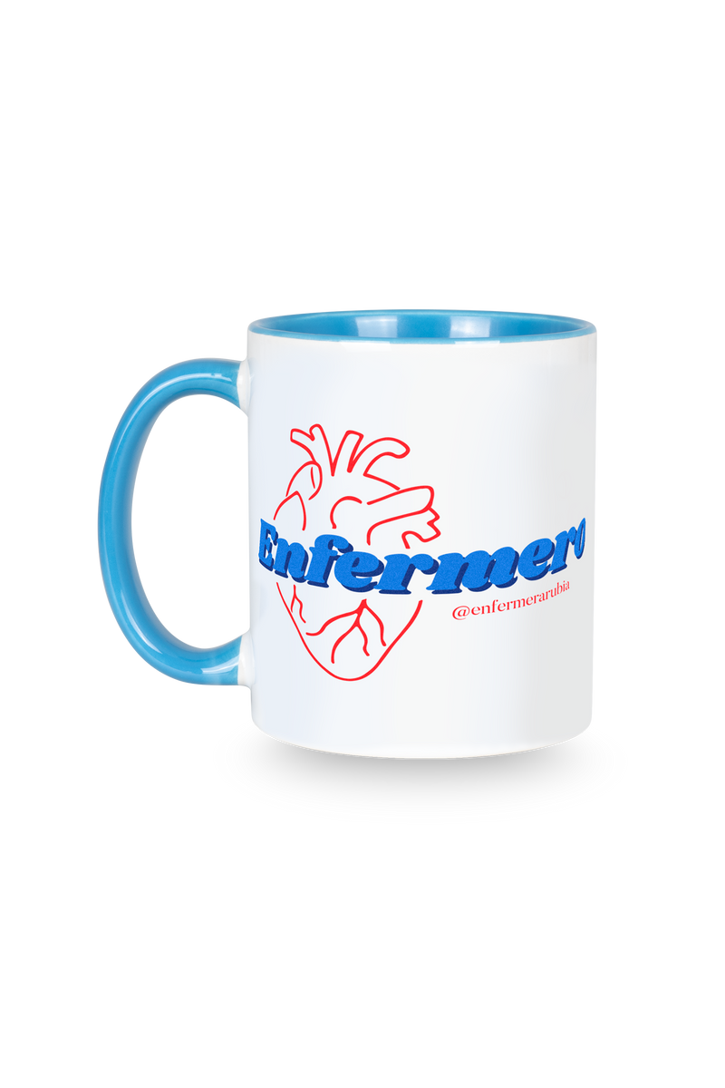 Light blue customizable ceramic mug - @enfermerarubia-zoom-