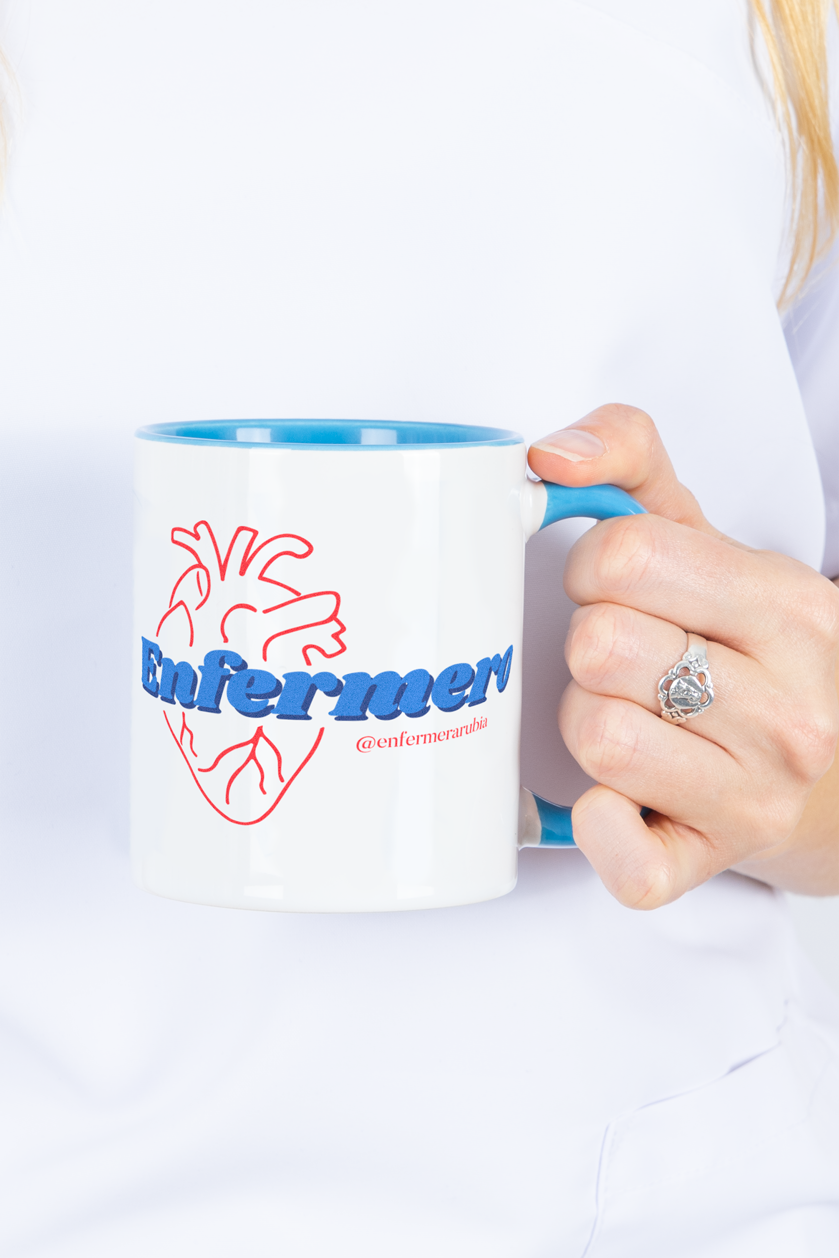 Light blue customizable ceramic mug - @enfermerarubia-2