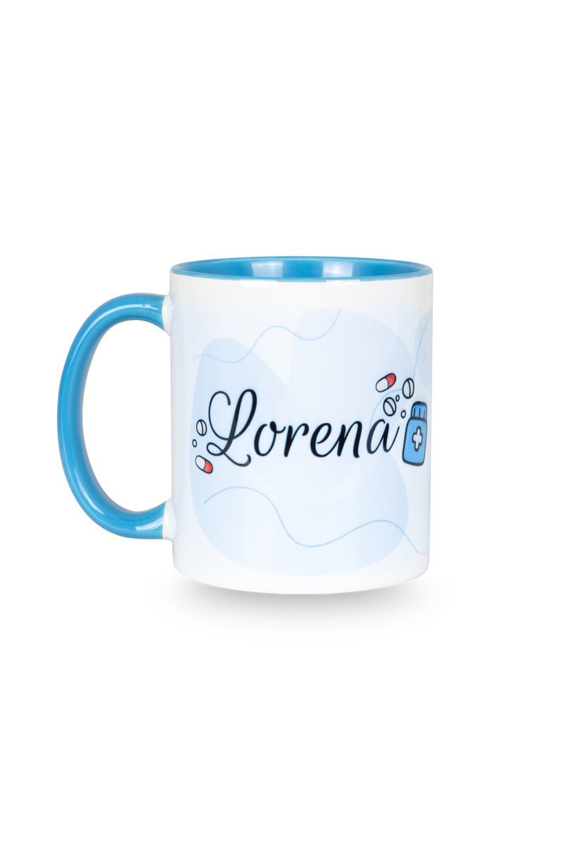 Caneca cerâmica personalizável azul claro - Farmacêutico-zoom-