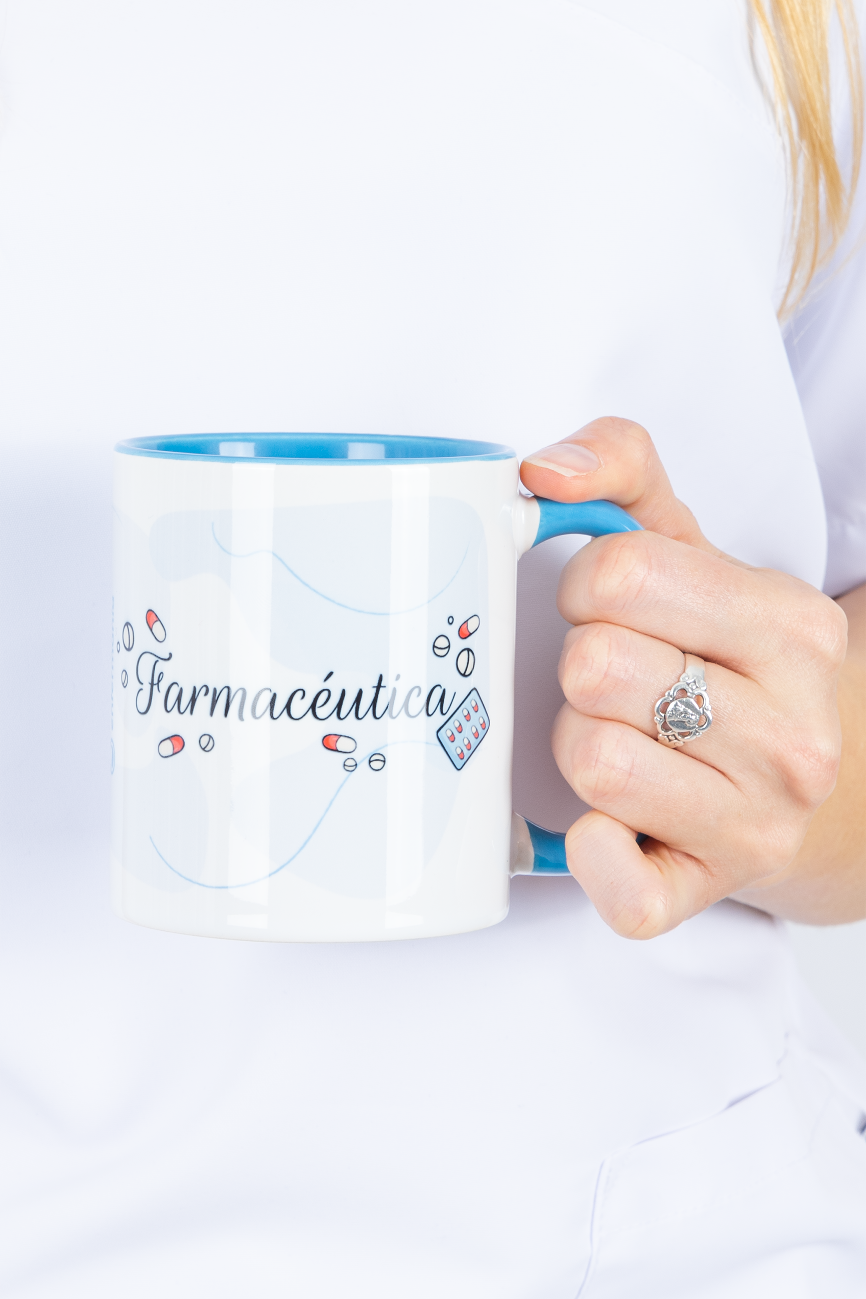 Taza cerámica personalizable azul claro - Farmacéutico