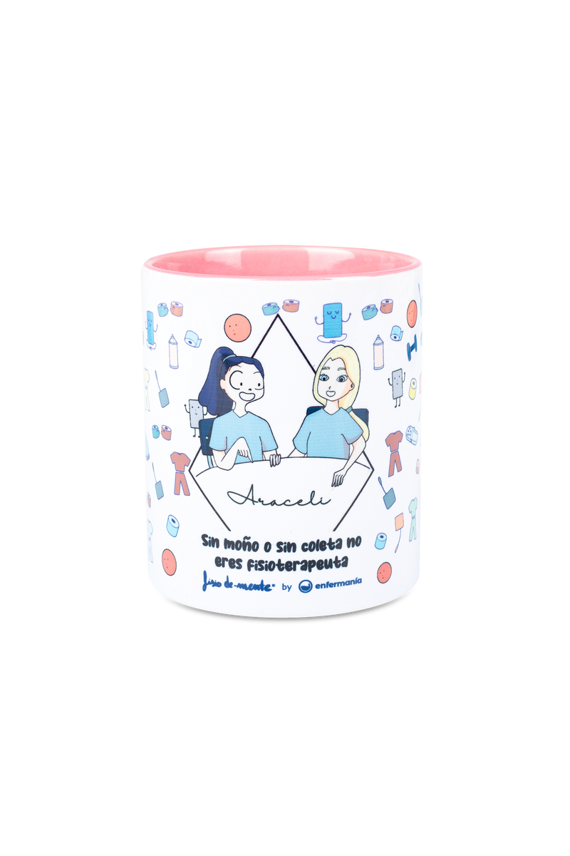 Personalized pink ceramic mug - You're a physiotherapist-zoom-