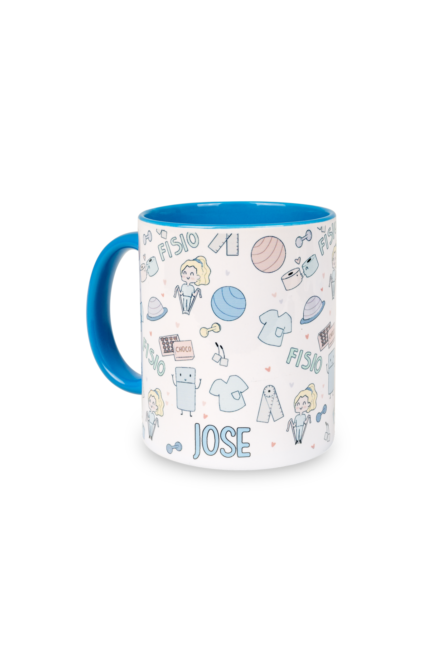 Caneca cerâmica personalizável azul claro - Fisio Pastel-1