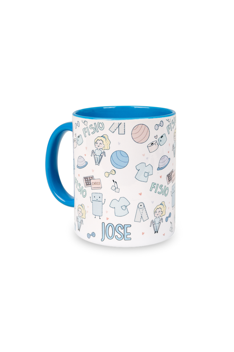 Caneca cerâmica personalizável azul claro - Fisio Pastel-zoom-