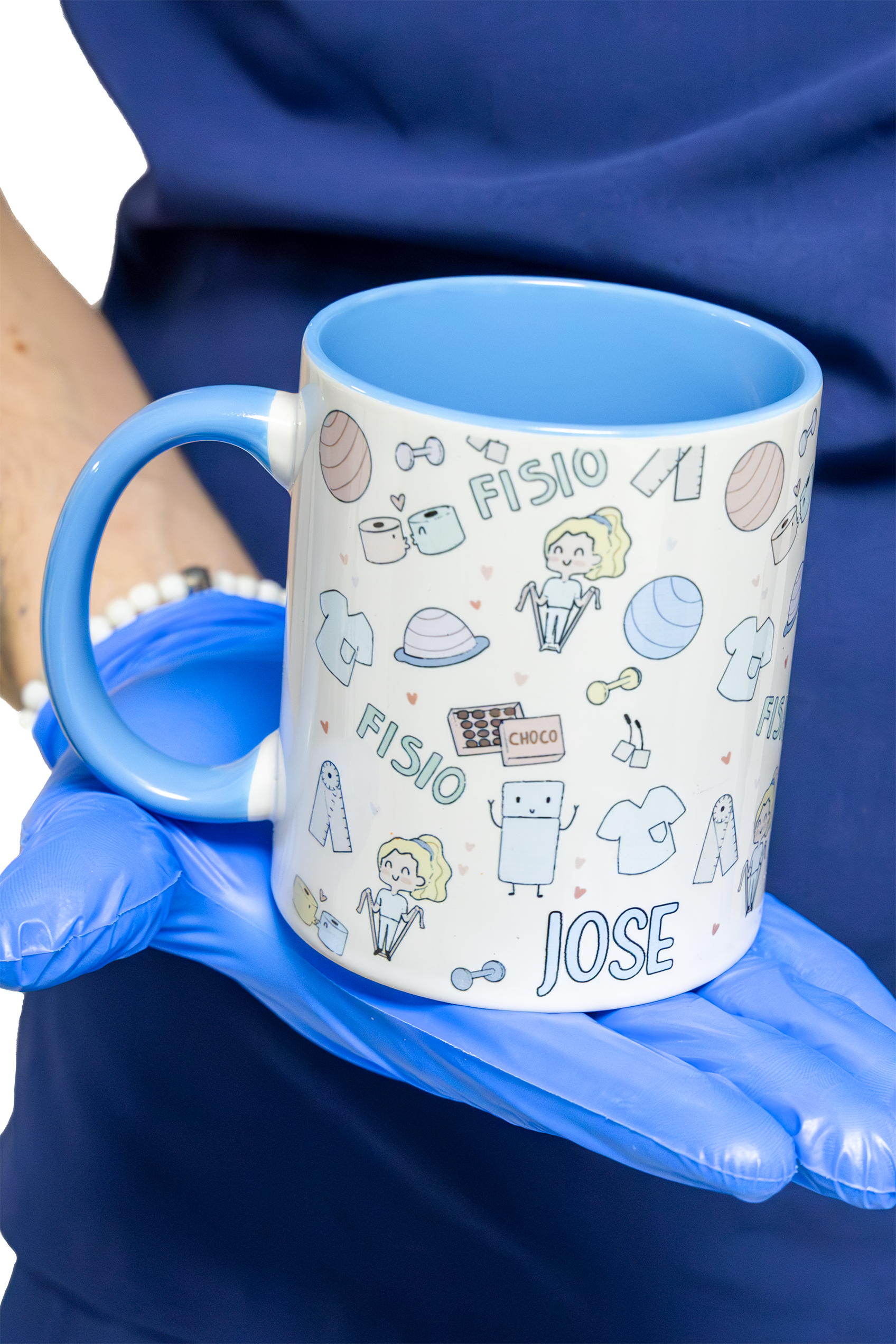 Light Blue Customizable Ceramic Mug - Fisio Pastel