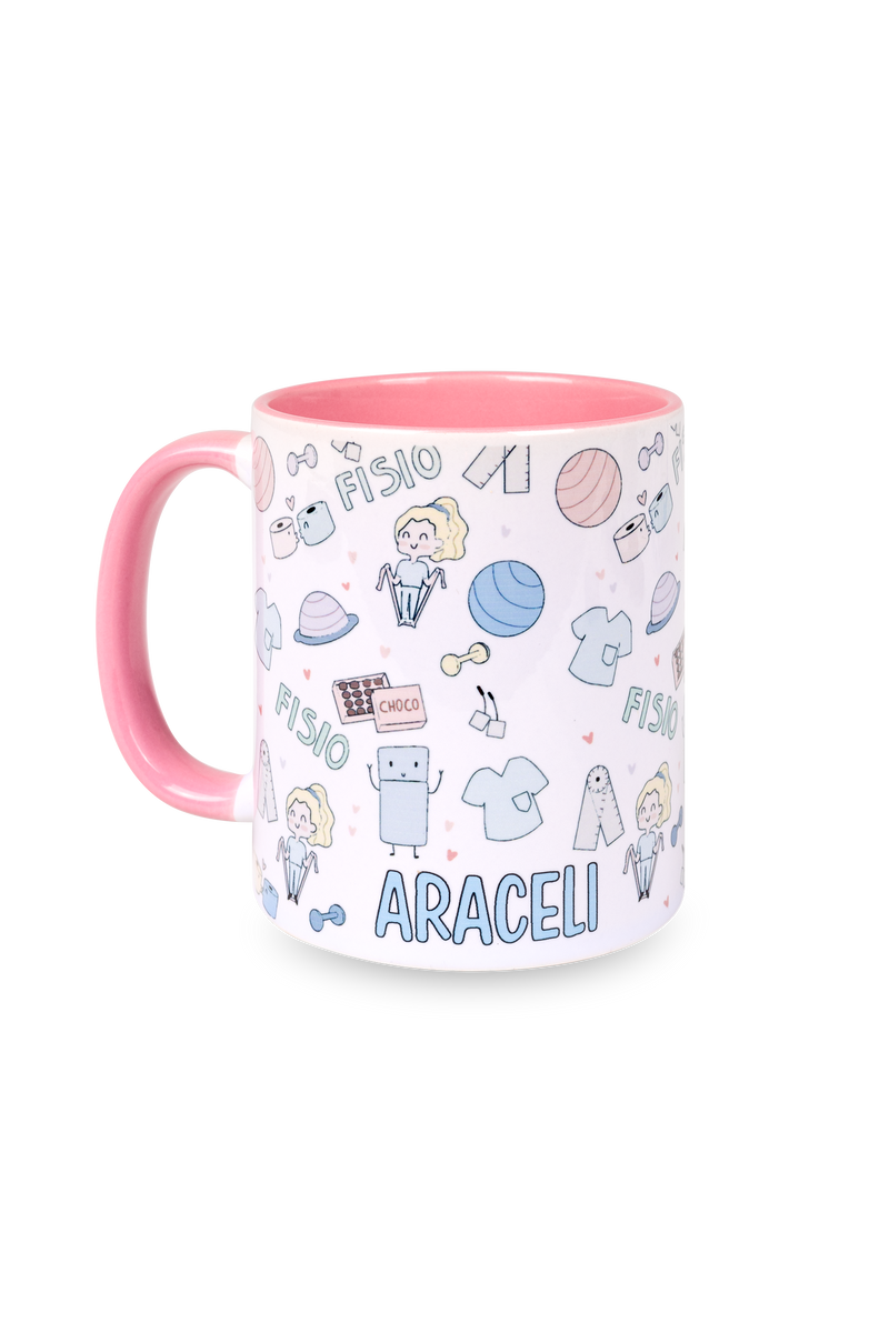 Personalized pink ceramic mug - Pastel Physio-zoom-
