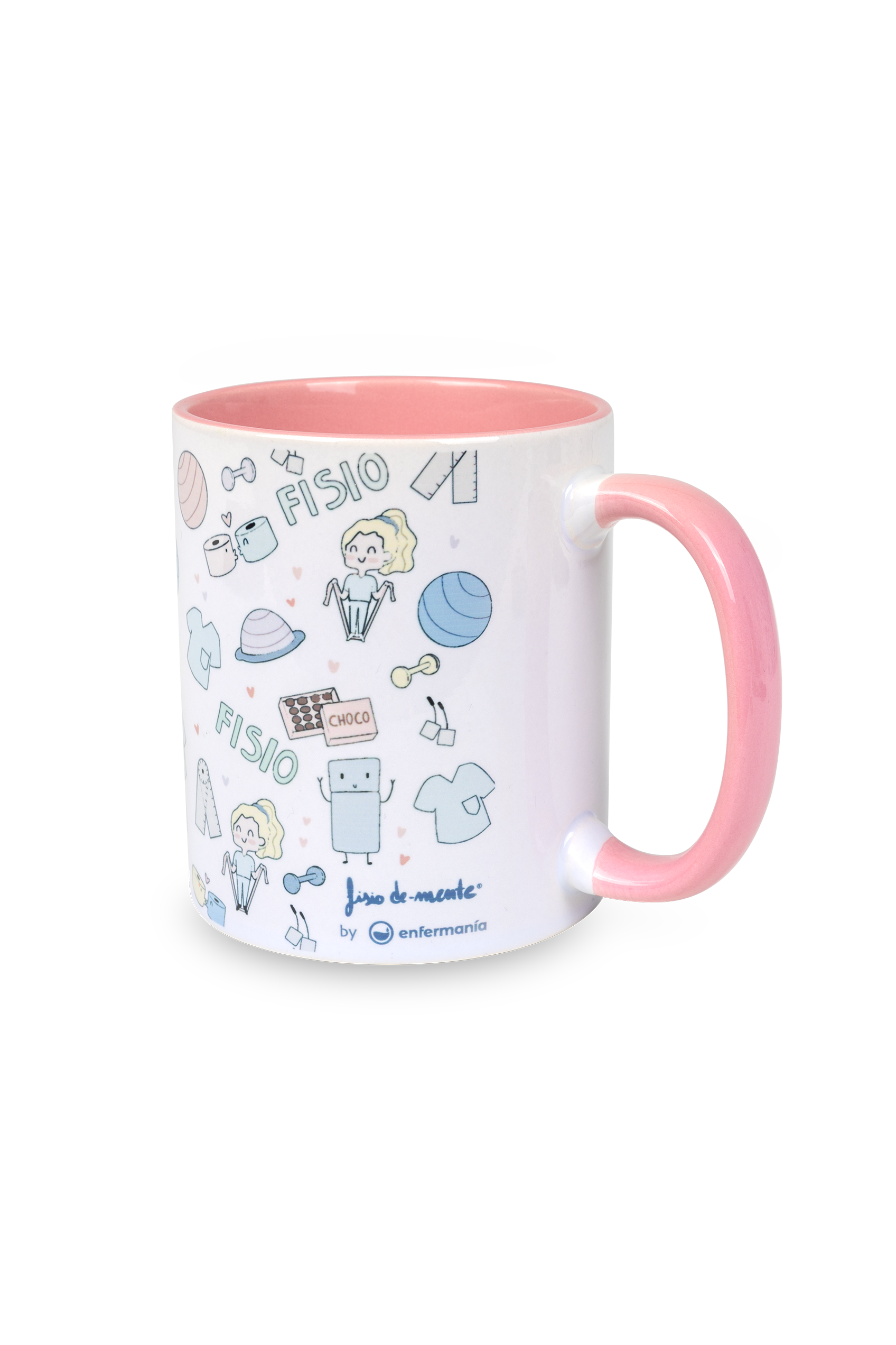Personalized pink ceramic mug - Pastel Physio-zoom-3