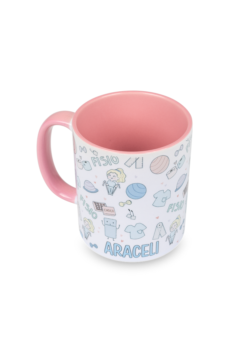 Personalized pink ceramic mug - Pastel Physio-zoom-