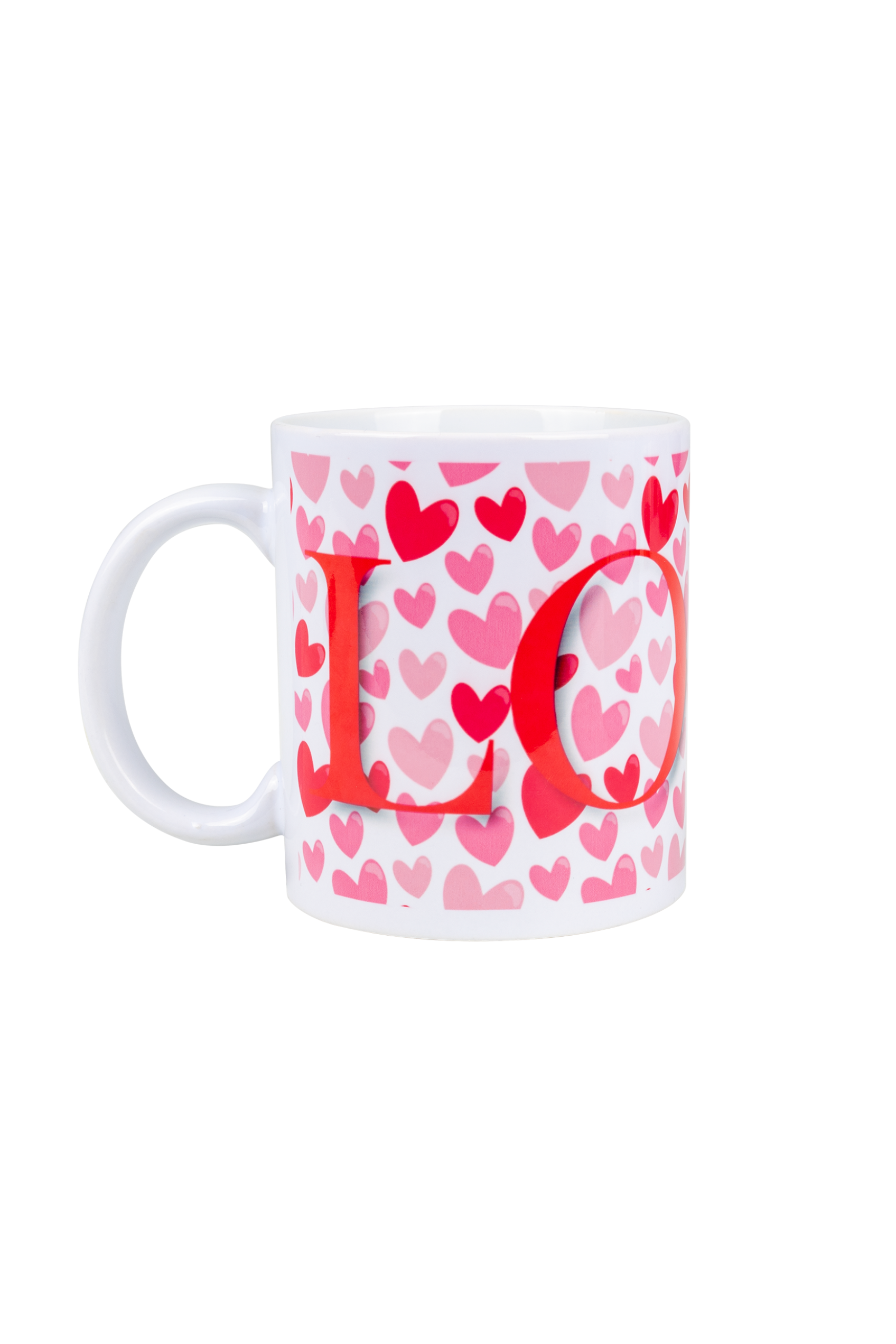 Caneca cerâmica branca - Corações-1