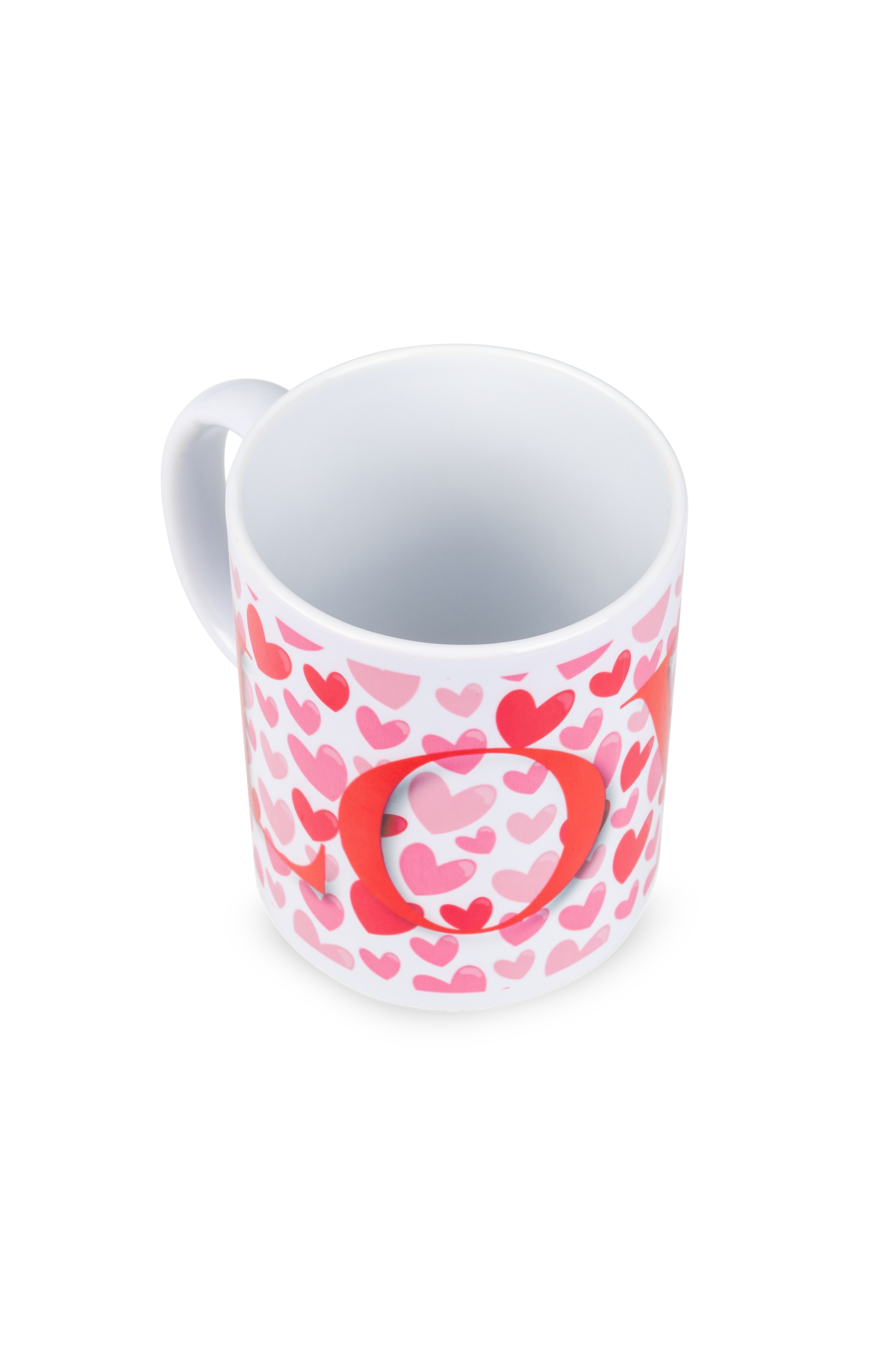 White ceramic mug - Hearts-3
