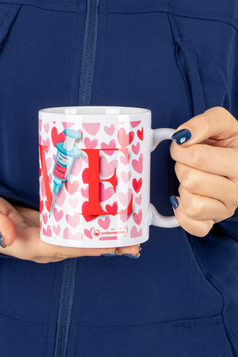 White ceramic mug - Hearts-zoom-
