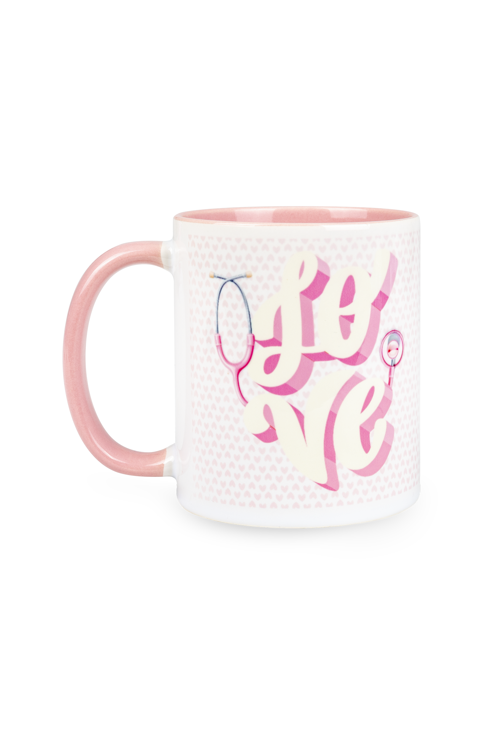 Pink ceramic mug - Love-1