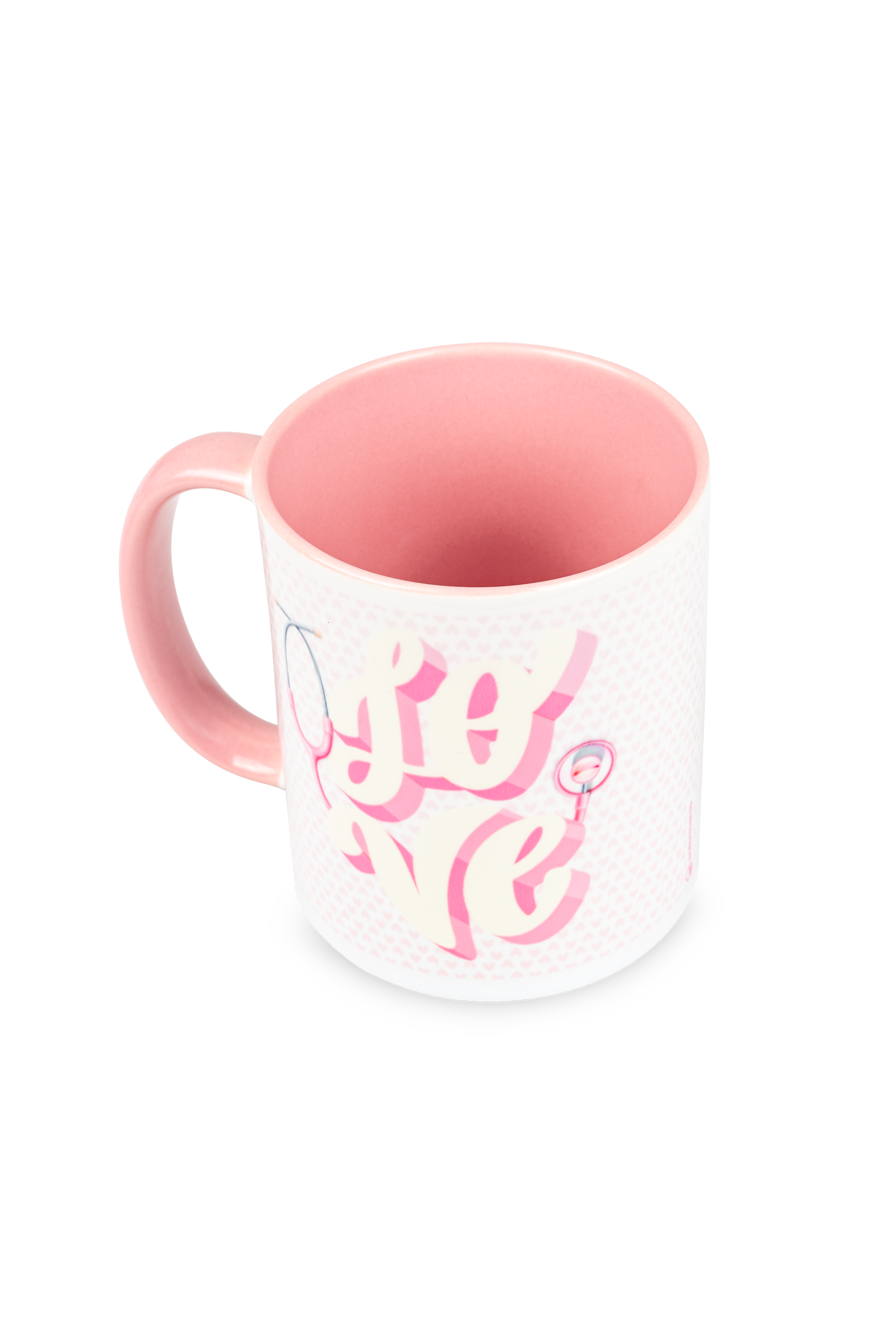 Pink ceramic mug - Love-4