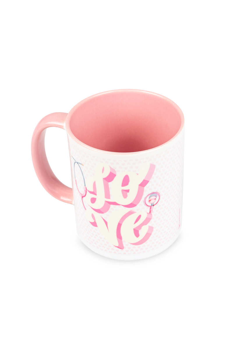 Pink ceramic mug - Love-zoom-