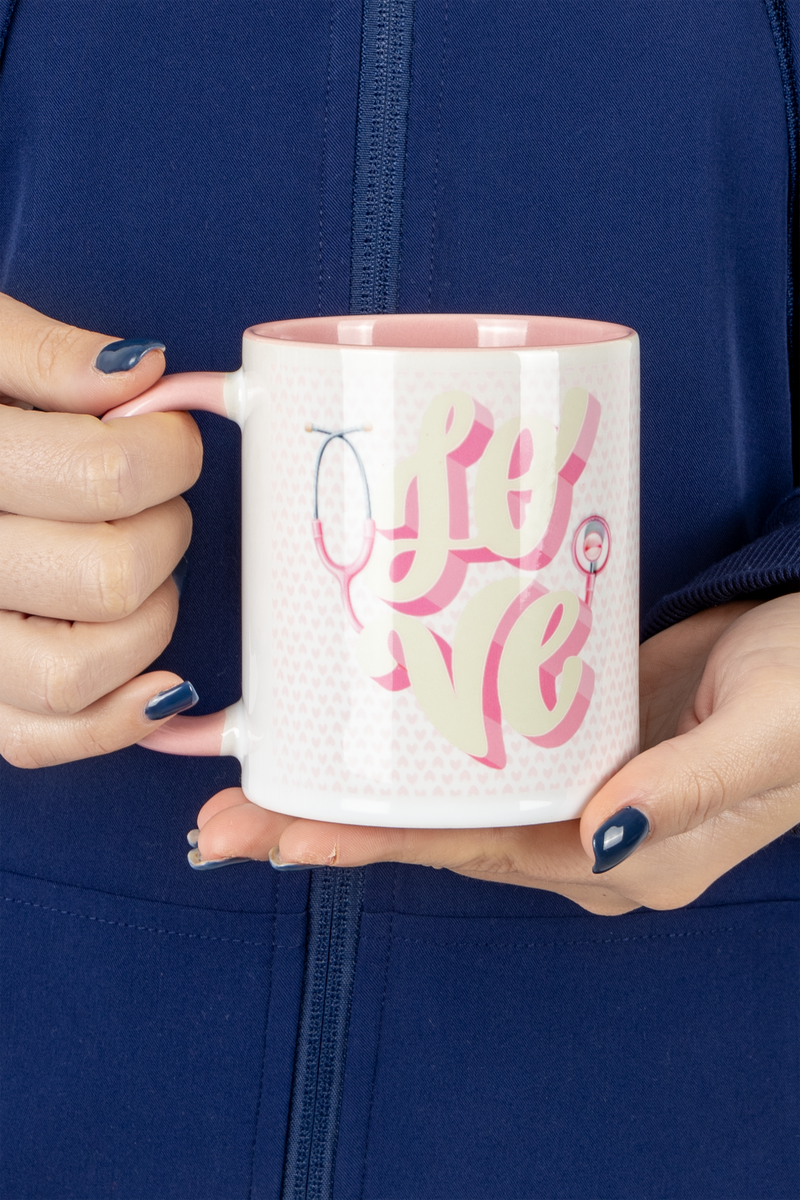 Pink ceramic mug - Love-zoom-