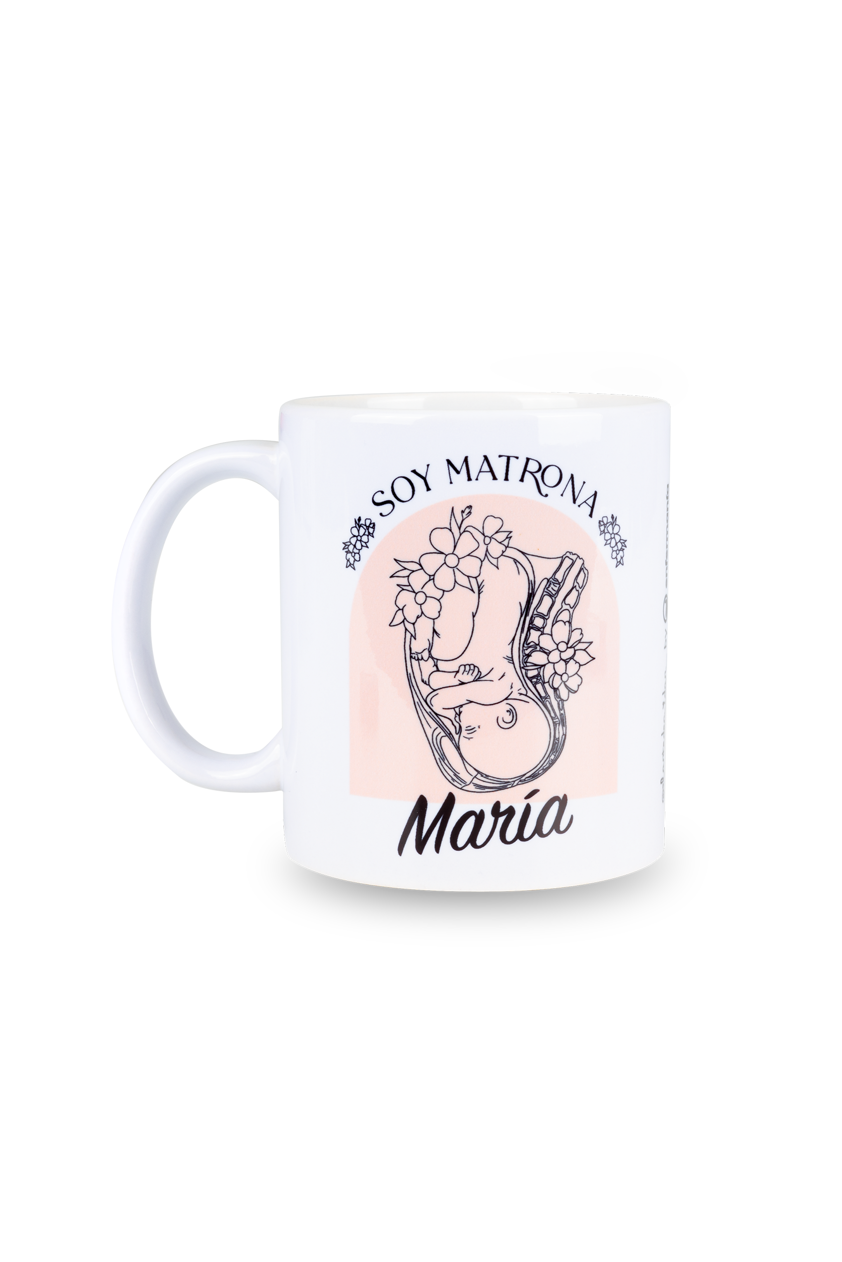 White ceramic mug - I am a midwife @elartedecuidar-1