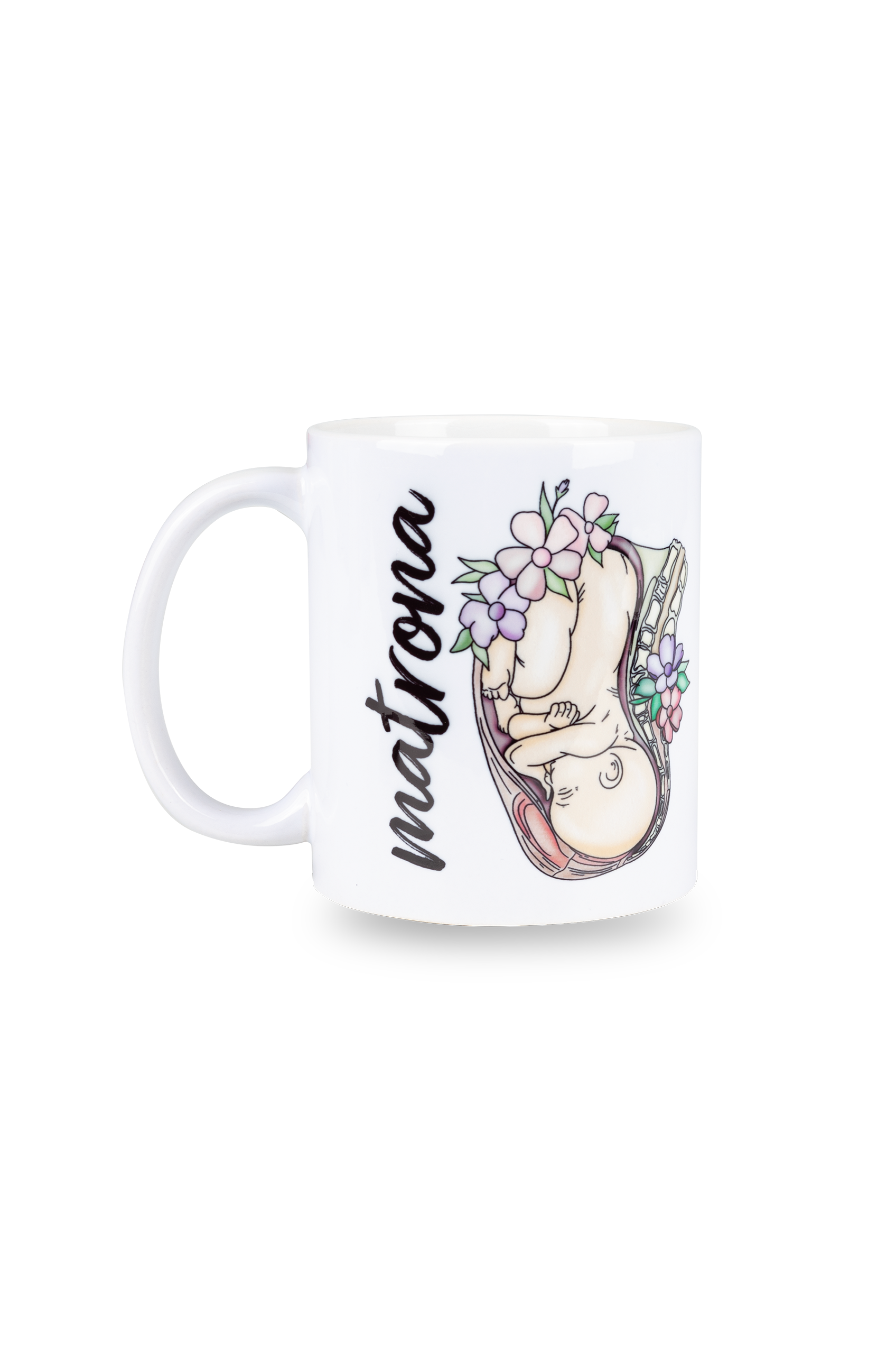 White ceramic mug - Matrona Vida @elartedecuidar-zoom-1