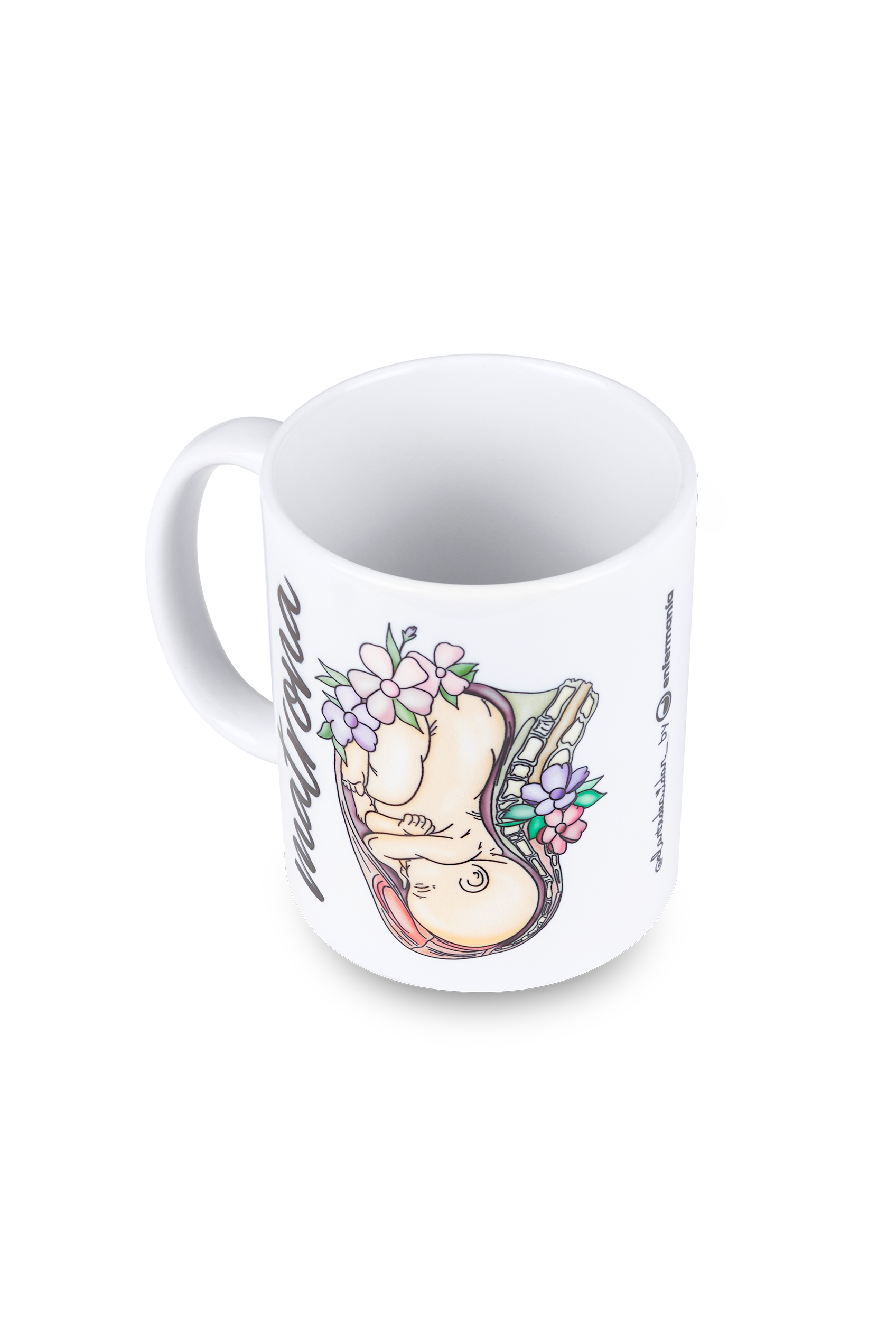White ceramic mug - Matrona Vida @elartedecuidar-4