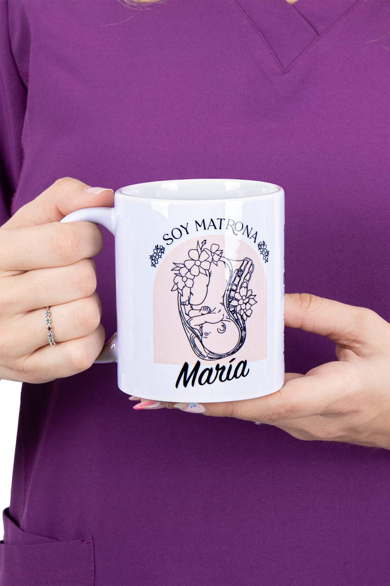 White ceramic mug - I am a midwife @elartedecuidar-zoom-