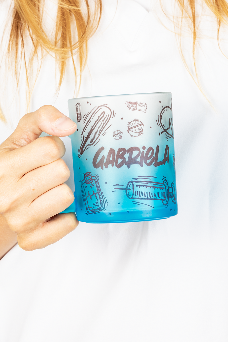 Blue translucent glass mug – Motion Collection-zoom-