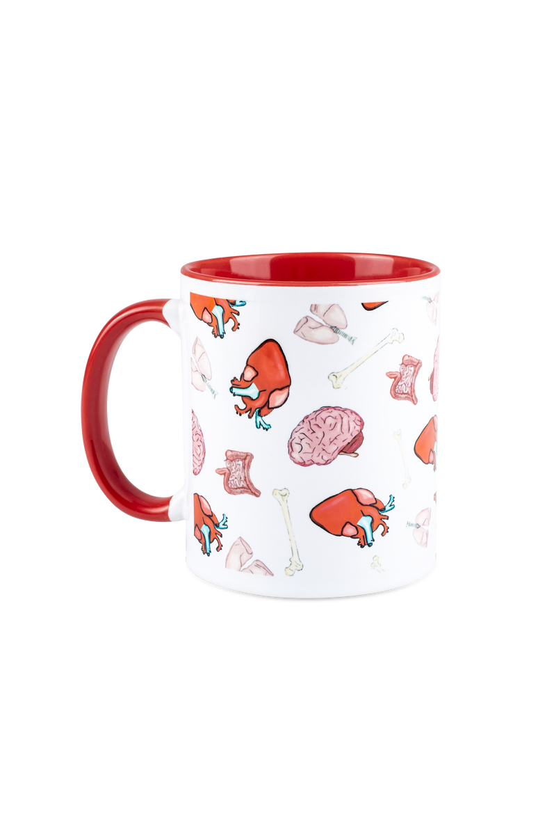 Red ceramic mug - Organs Collection-zoom-