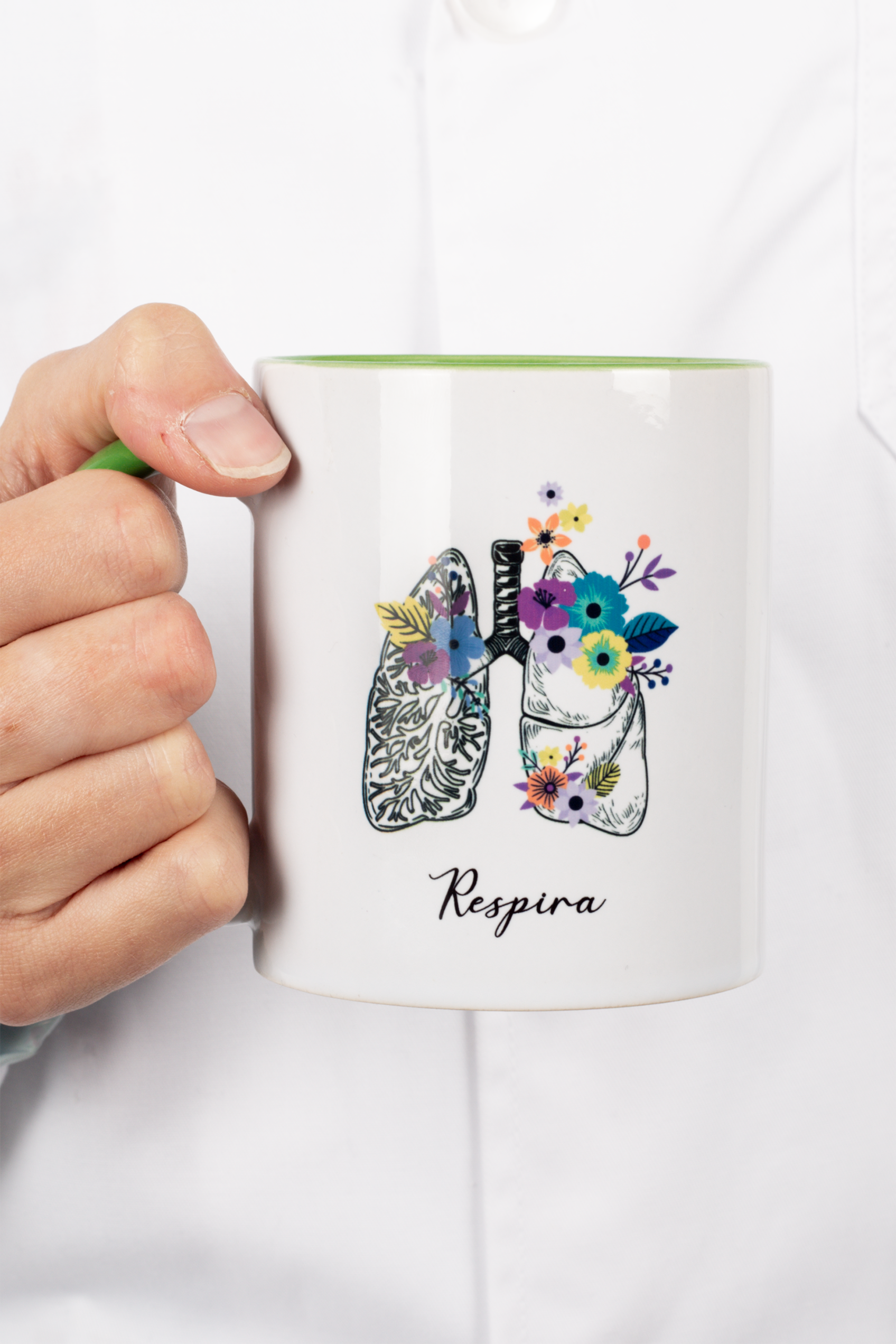 Green Ceramic Mug - Lungs-2