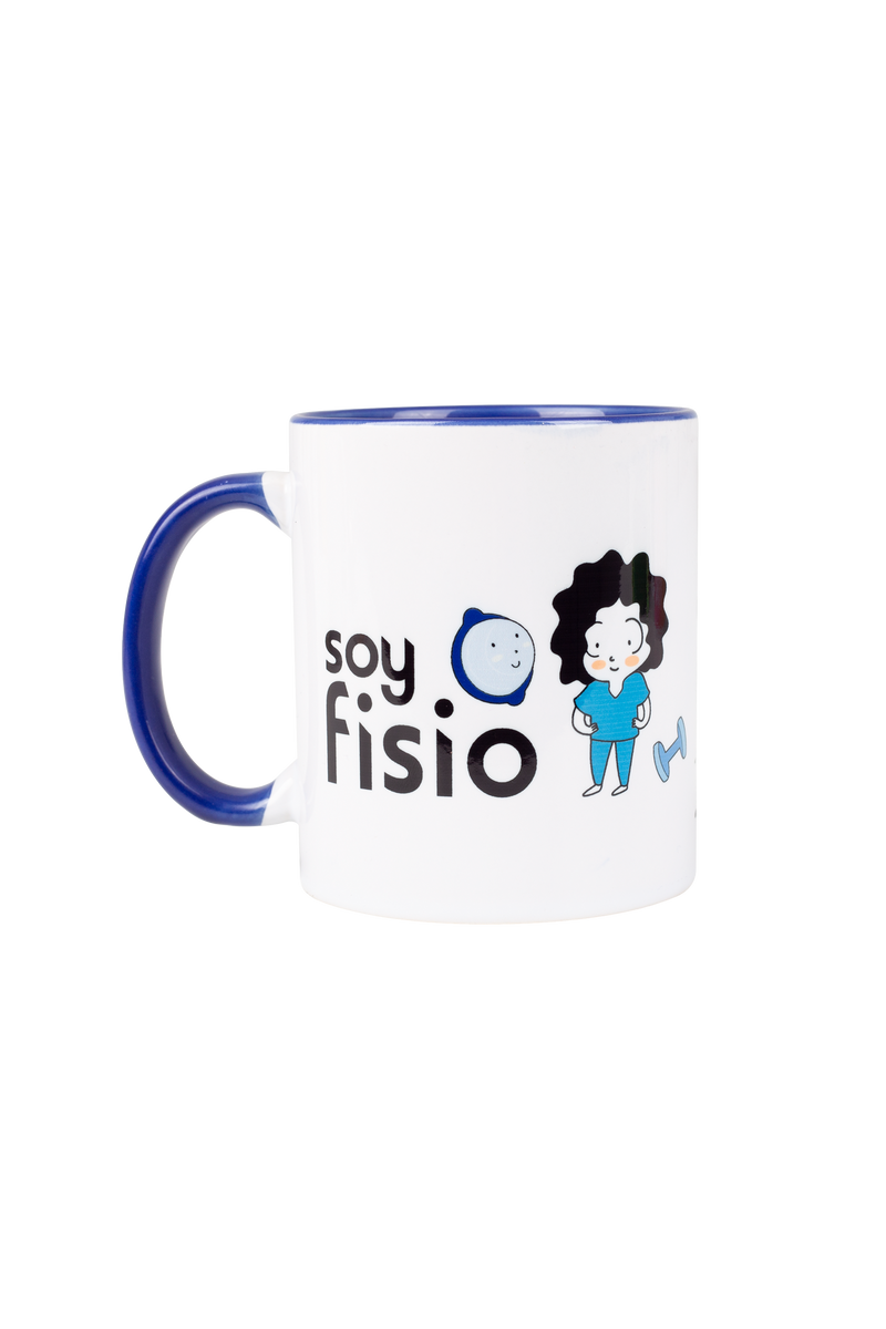 Customizable navy blue ceramic mug - I'm a physiotherapist-zoom-