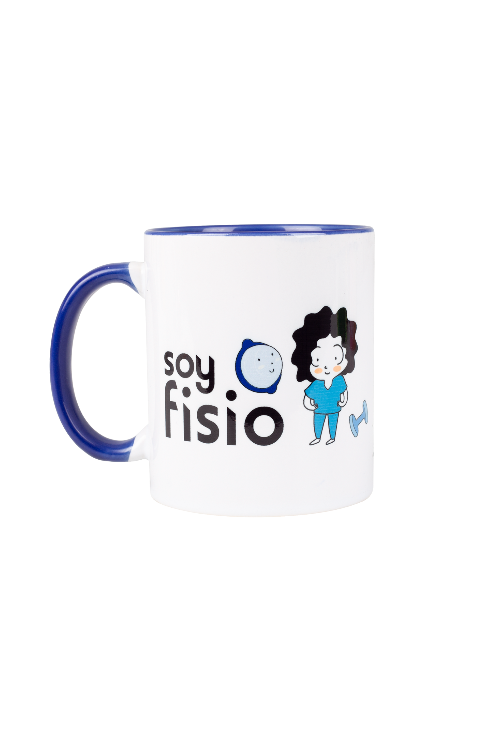 Caneca de cerâmica personalizável azul-marinho - Sou fisioterapeuta-zoom-1