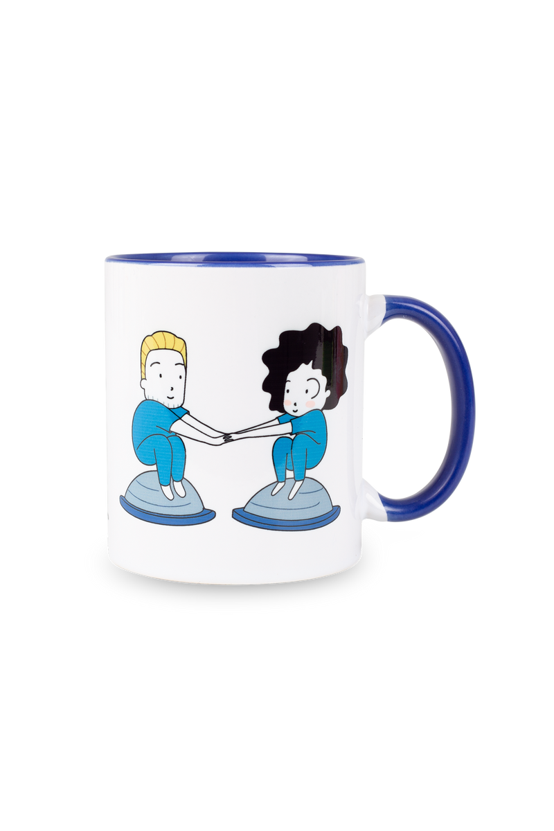Customizable navy blue ceramic mug - I'm a physiotherapist-zoom-