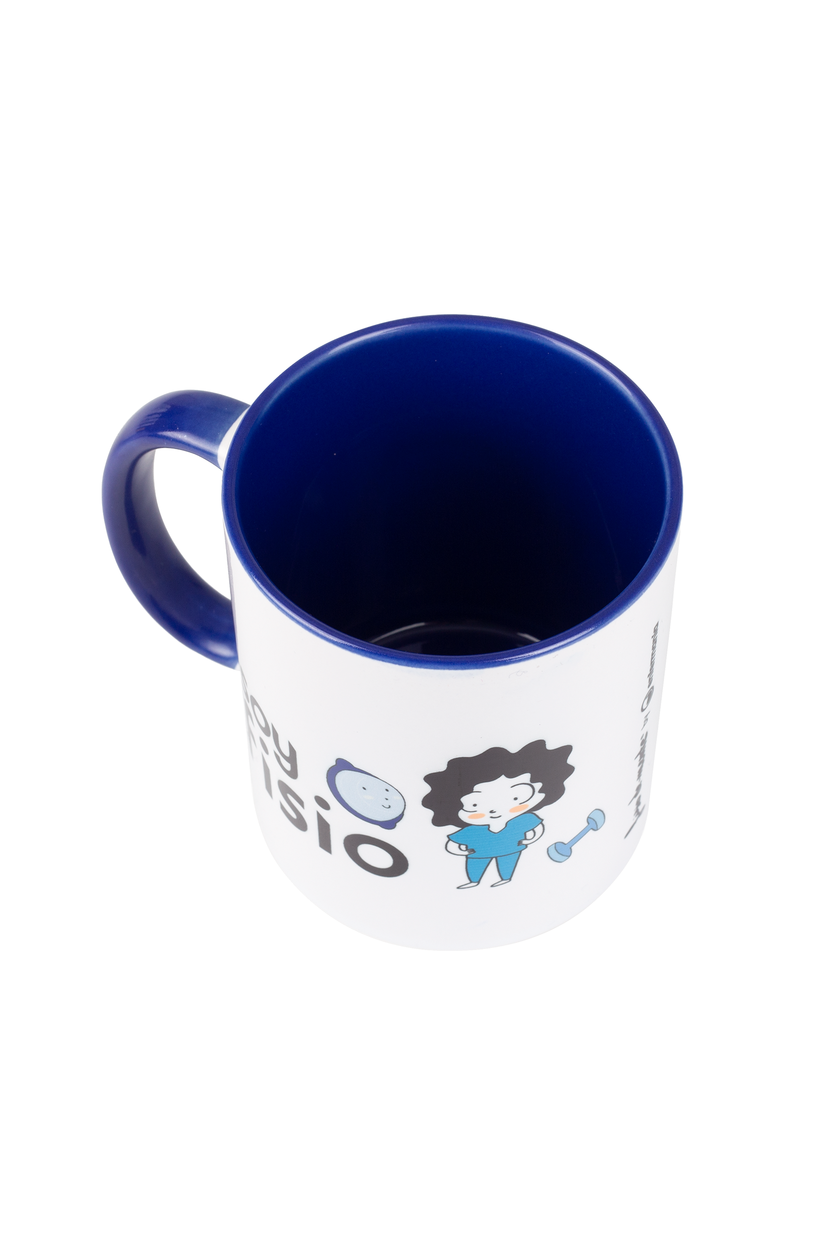 Customizable navy blue ceramic mug - I'm a physiotherapist-3