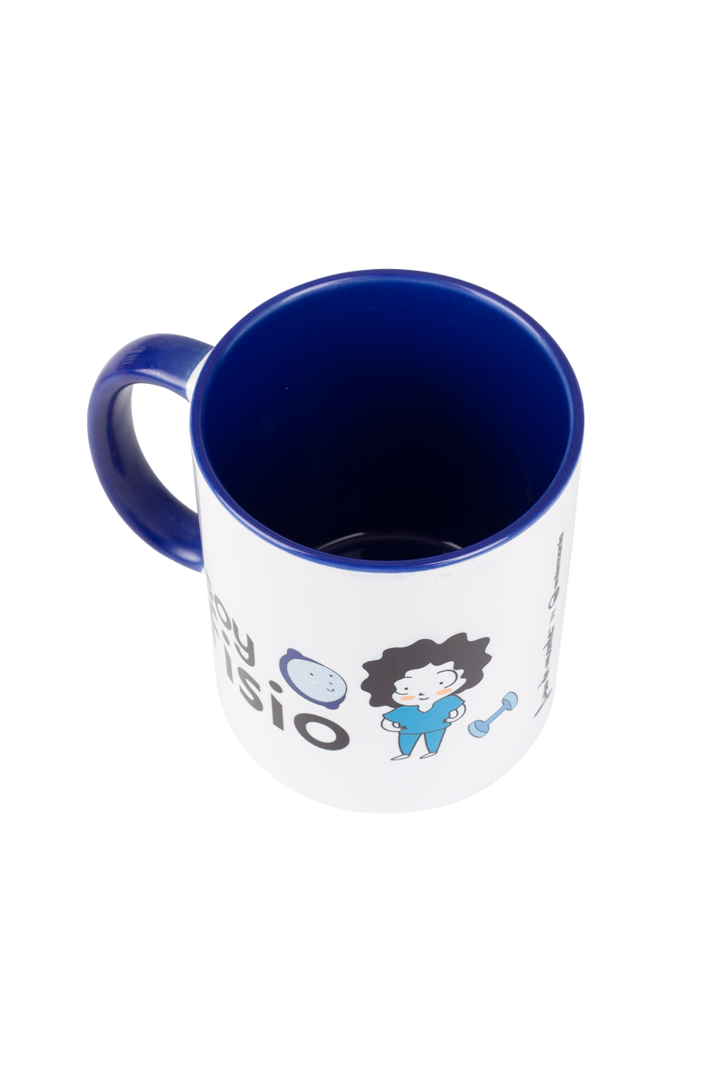 Customizable navy blue ceramic mug - I'm a physiotherapist-zoom-