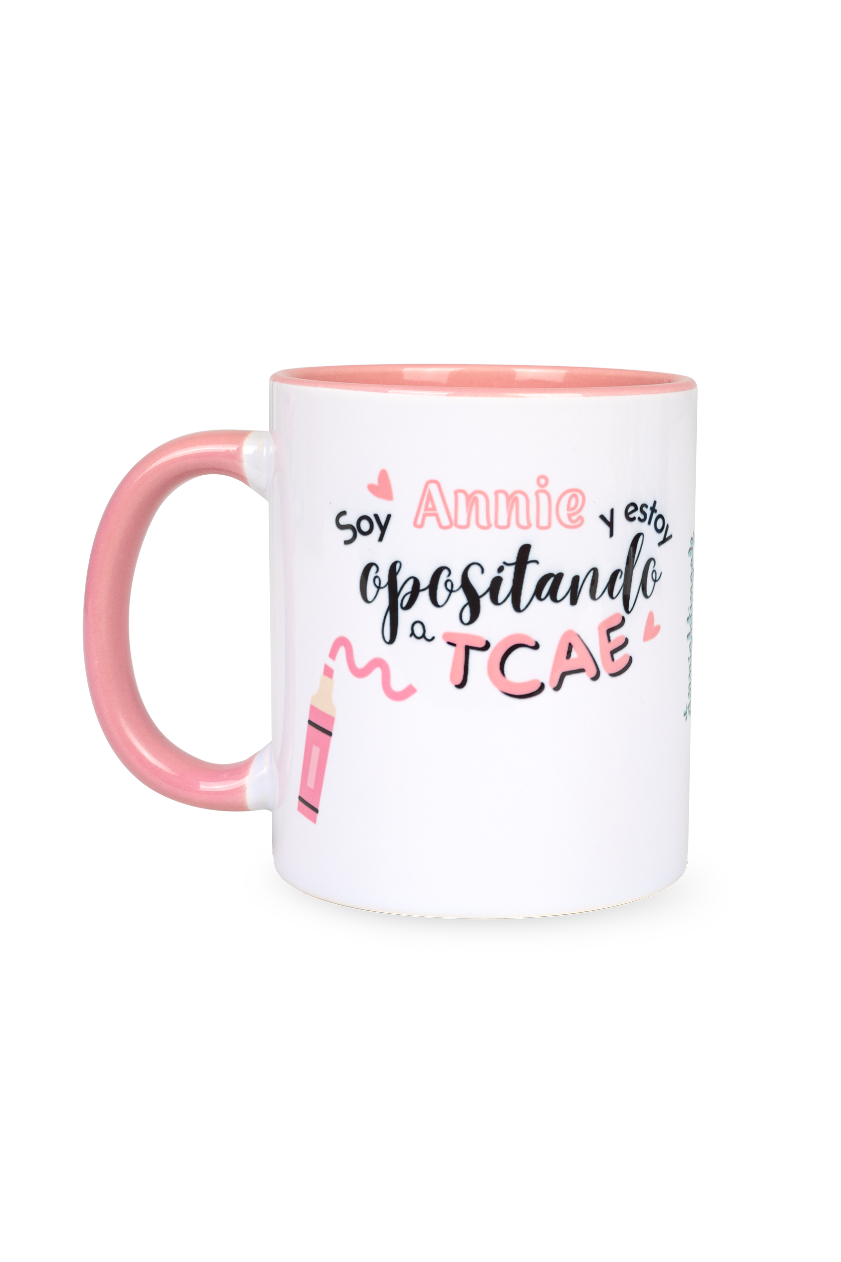 Pink customizable ceramic mug - Opposing TCAE @anni.ghtingale