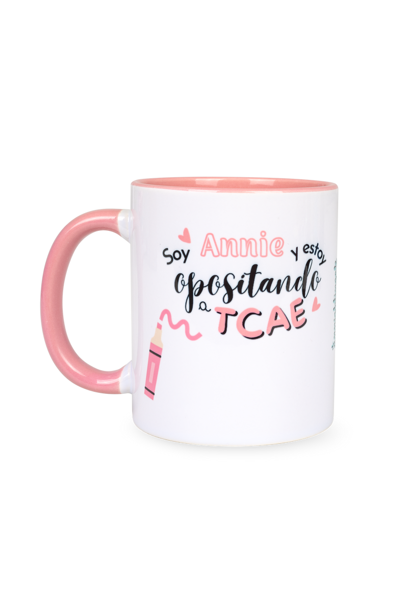 Pink customizable ceramic mug - Opposing TCAE @anni.ghtingale-zoom-