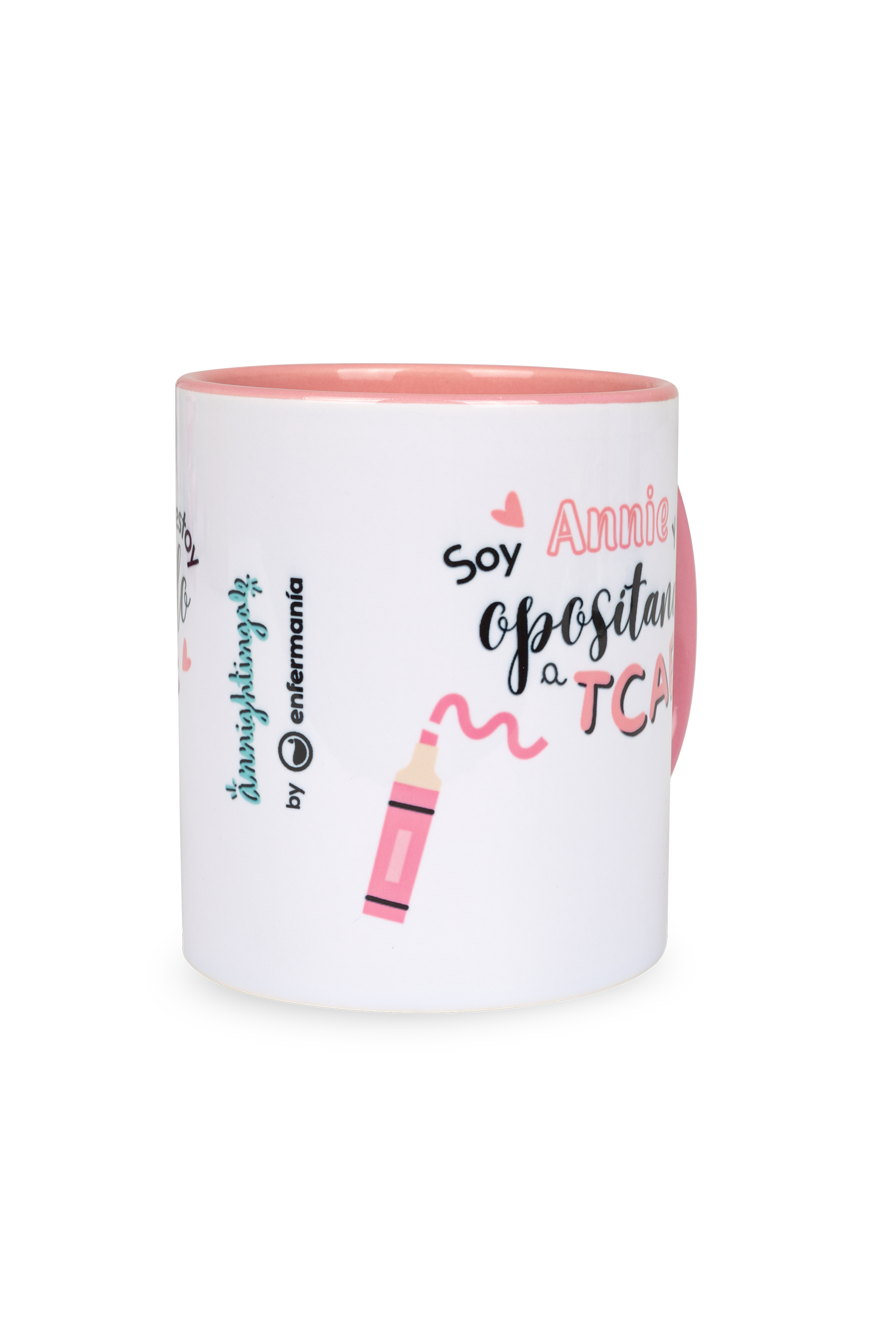 Pink customizable ceramic mug - Opposing TCAE @anni.ghtingale-2