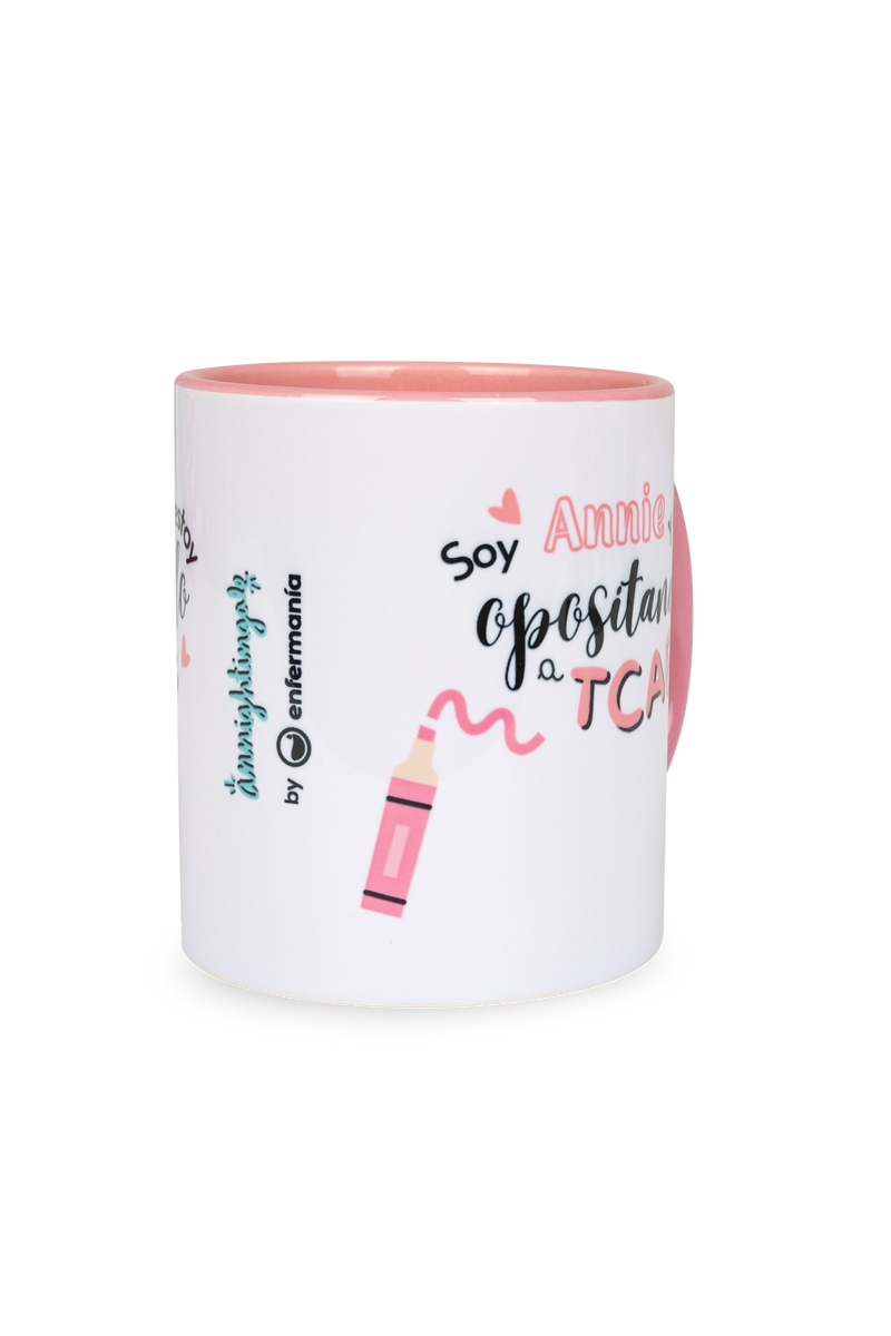 Pink customizable ceramic mug - Opposing TCAE @anni.ghtingale-zoom-