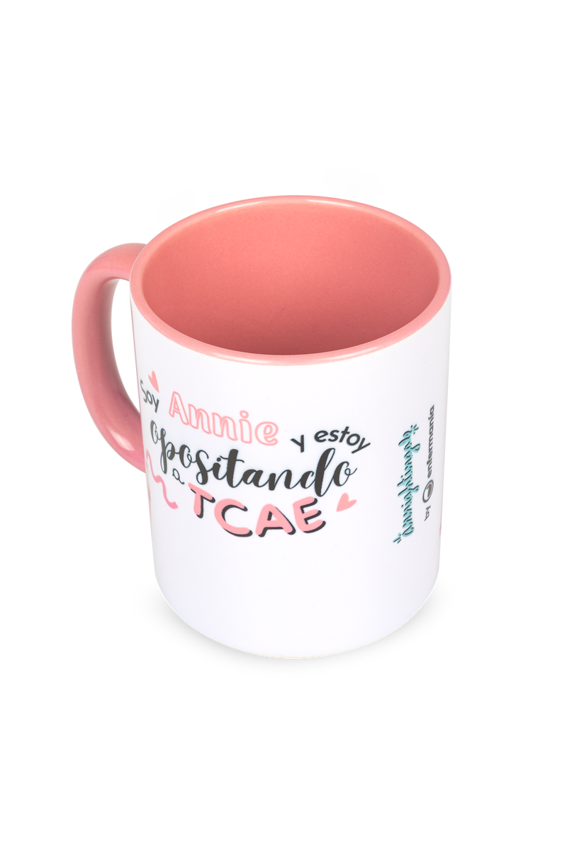Pink customizable ceramic mug - Opposing TCAE @anni.ghtingale-zoom-
