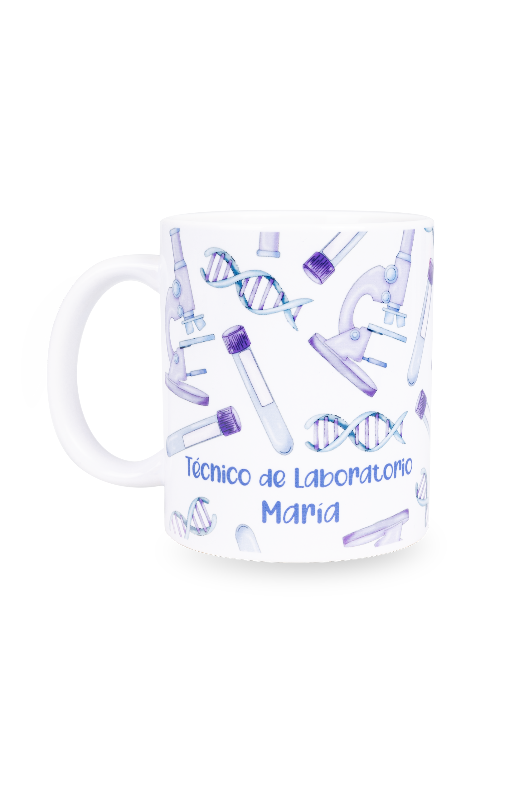 White ceramic mug - Lab technician @elartedecuidar-1