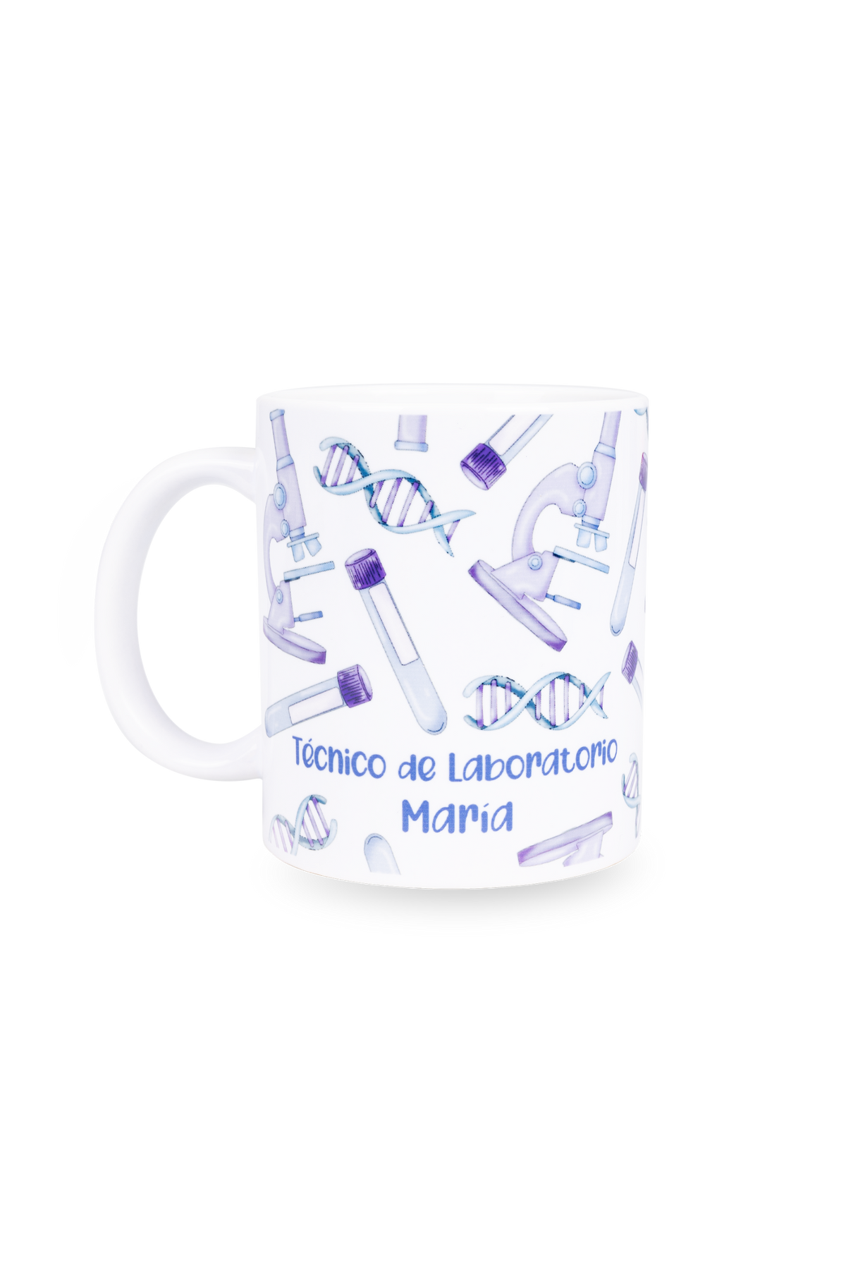 Caneca cerâmica branca - Técnico de laboratório @elartedecuidar