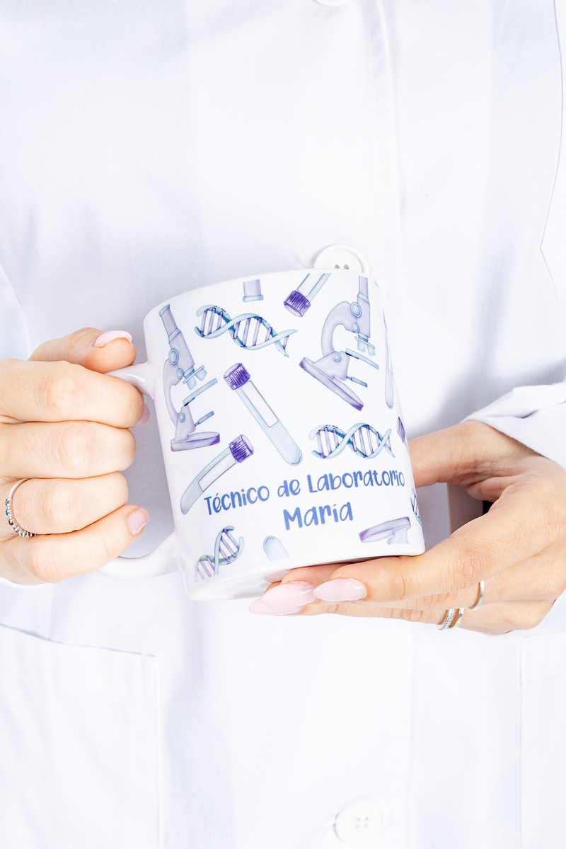 White ceramic mug - Lab technician @elartedecuidar-zoom-